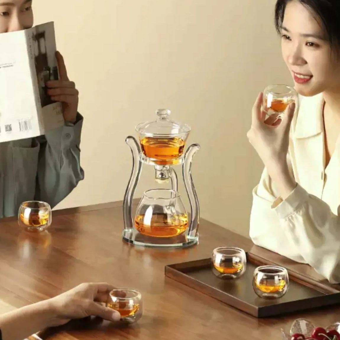 "Nostalgia" - Antique Style High-borosilicate Glass Automatic Tea Brewer-TeaTsy Official Website