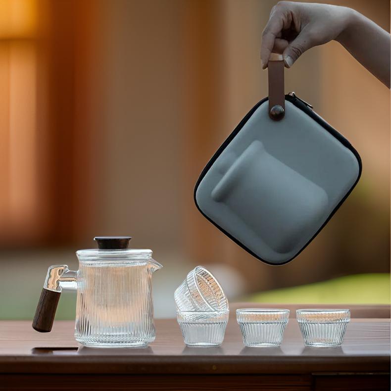 “Snowy Sunshine” - Portable Tea Set For Travel/Outdoor