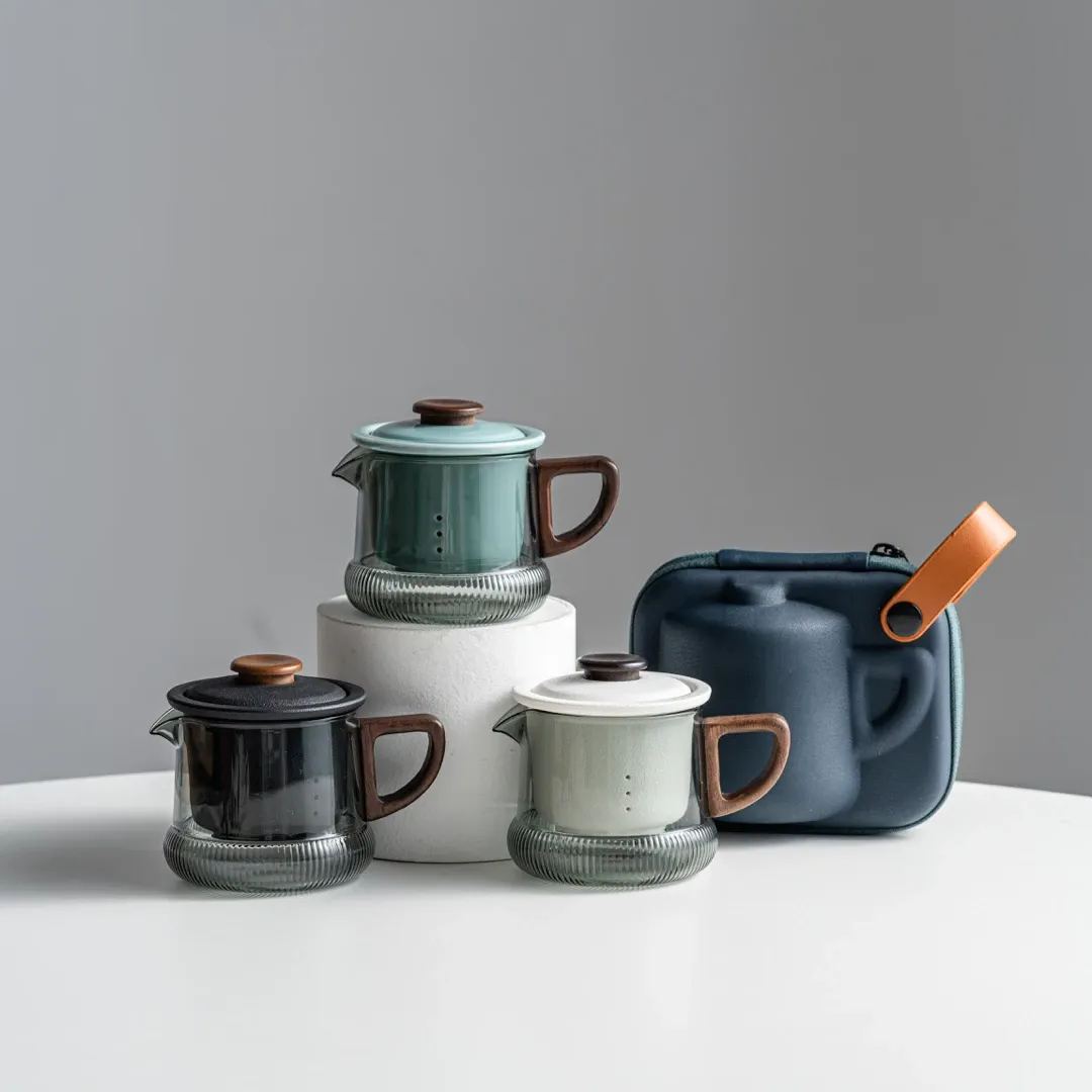 "Reunion" - Handmade Portable Tea Set with Case for Three-TeaTsy Official Website