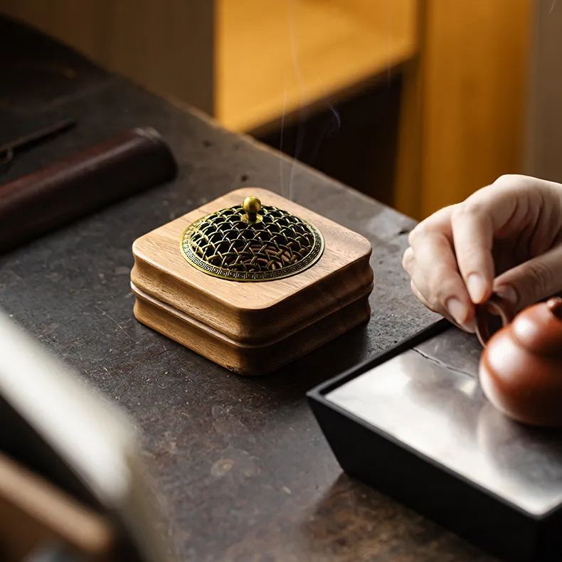 "Wood Talk" - Handcrafted Walnut Incense Holder