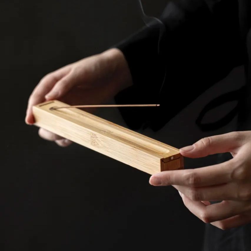 "Untitled" - Handcrafted Bamboo Wood Incense Holder/Storage Box-TeaTsy Official Website
