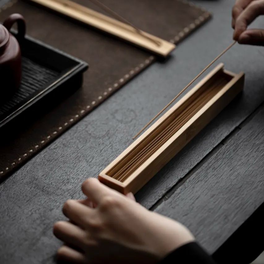 "Untitled" - Handcrafted Bamboo Wood Incense Holder/Storage Box-TeaTsy Official Website