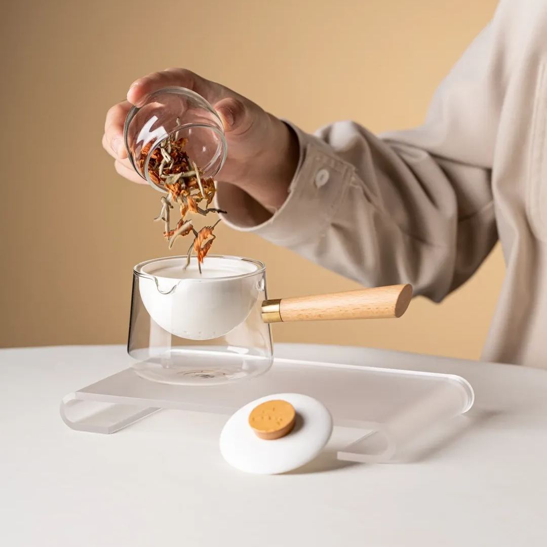 “Vortex Classic” - Heat-Resistant Glass Handled Teapot with Rotating Strainer-TeaTsy Official Website