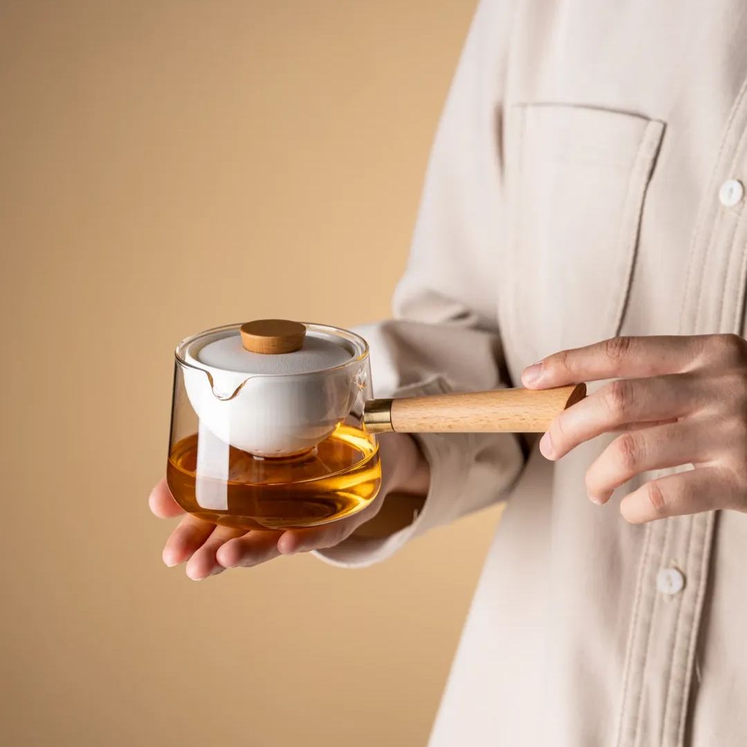 [Black Friday SALE]“Vortex Classic” - Heat-Resistant Glass Handled Teapot with Rotating Strainer