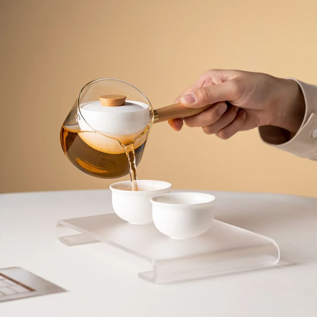 “Vortex Classic” - Heat-Resistant Glass Handled Teapot with Rotating Strainer-TeaTsy Official Website