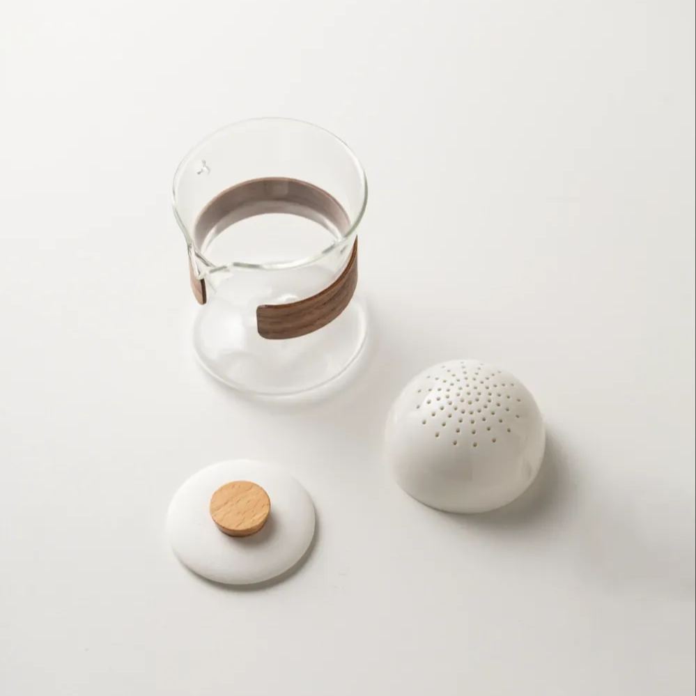 “Vortex Jingmai” - Heat-Resistant Glass Handled Teapot with Rotating Strainer Travel Set-TeaTsy Official Website