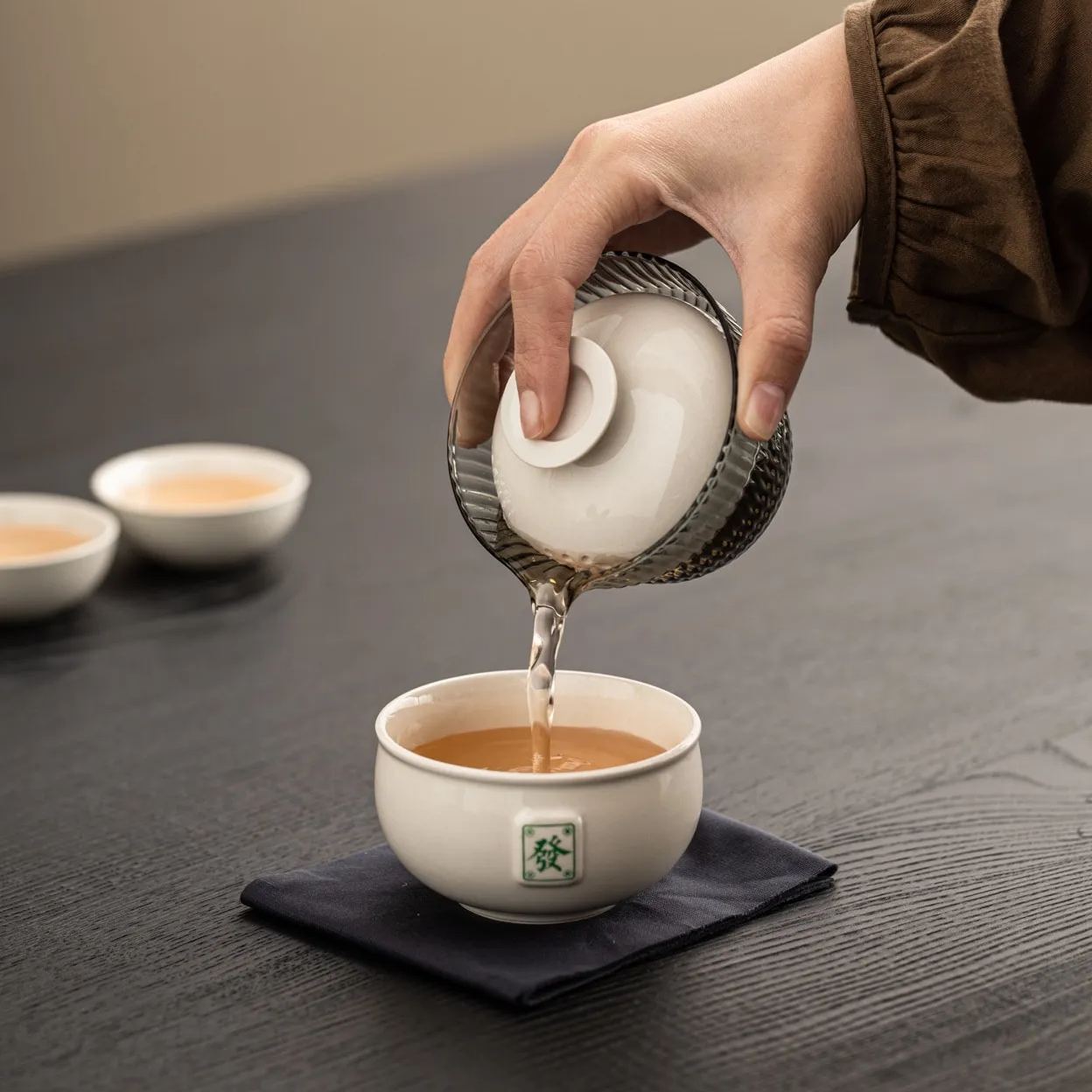  “Fa" Grass Wood Glaze Porcelain Portable Tea Set with Protective Case-TeaTsy Official Website