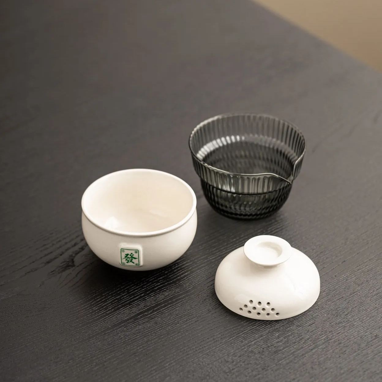  “Fa" Grass Wood Glaze Porcelain Portable Tea Set with Protective Case-TeaTsy Official Website