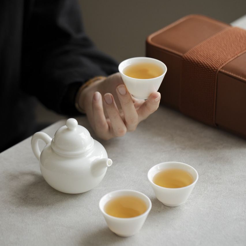 [Gift Season SALE]“Blanc Grace" - Sophisticated Dehua Porcelain Tea Set-TeaTsy Official Website