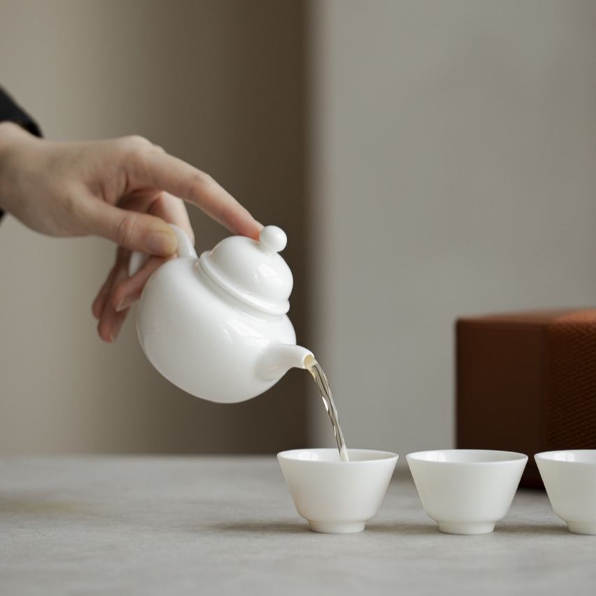 [Gift Season SALE]“Blanc Grace" - Sophisticated Dehua Porcelain Tea Set-TeaTsy Official Website