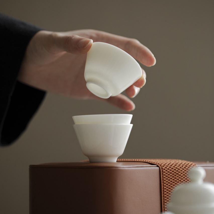 [Gift Season SALE]“Blanc Grace" - Sophisticated Dehua Porcelain Tea Set-TeaTsy Official Website