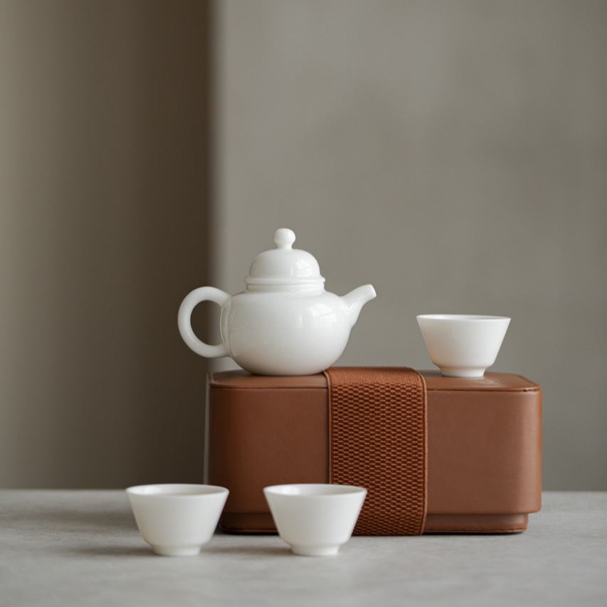 [Gift Season SALE]“Blanc Grace" - Sophisticated Dehua Porcelain Tea Set-TeaTsy Official Website