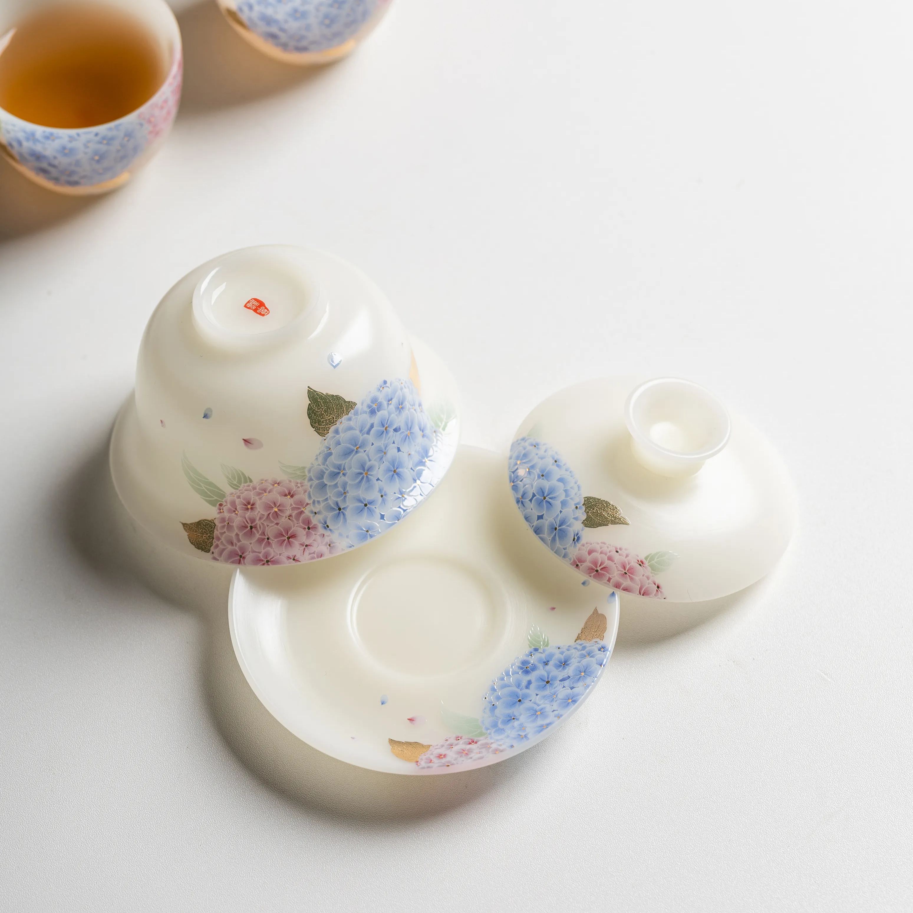 "Hydrangea Reverie" - PuYu(璞玉) White Porcelain Tea Gift Set-TeaTsy Official Website