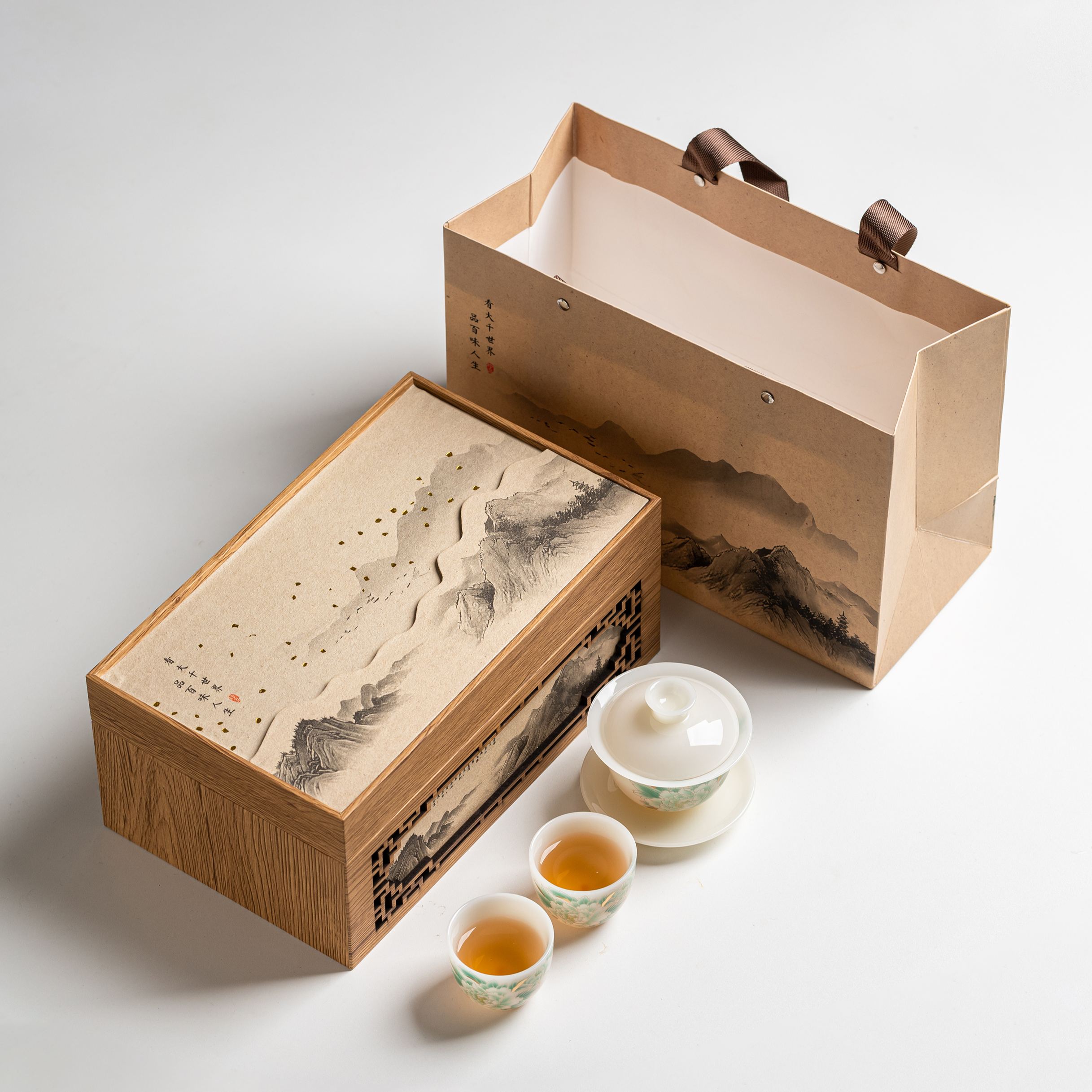 "Auspicious Peony" - PuYu(璞玉) White Porcelain Tea Gift Set-TeaTsy Official Website