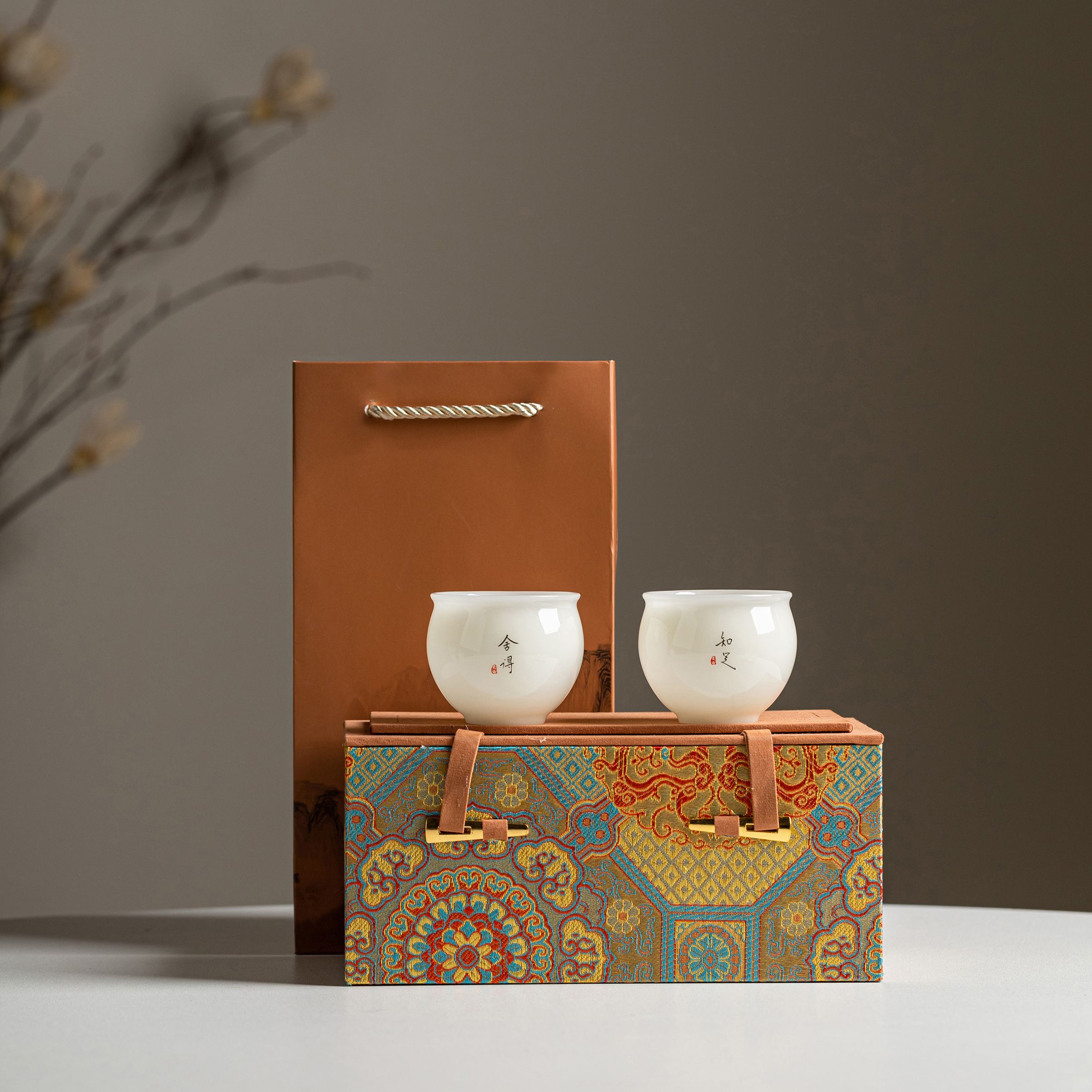 "Four States of Calm" - PuYu (璞玉) White Porcelain Two Cup Gift Set-TeaTsy Official Website