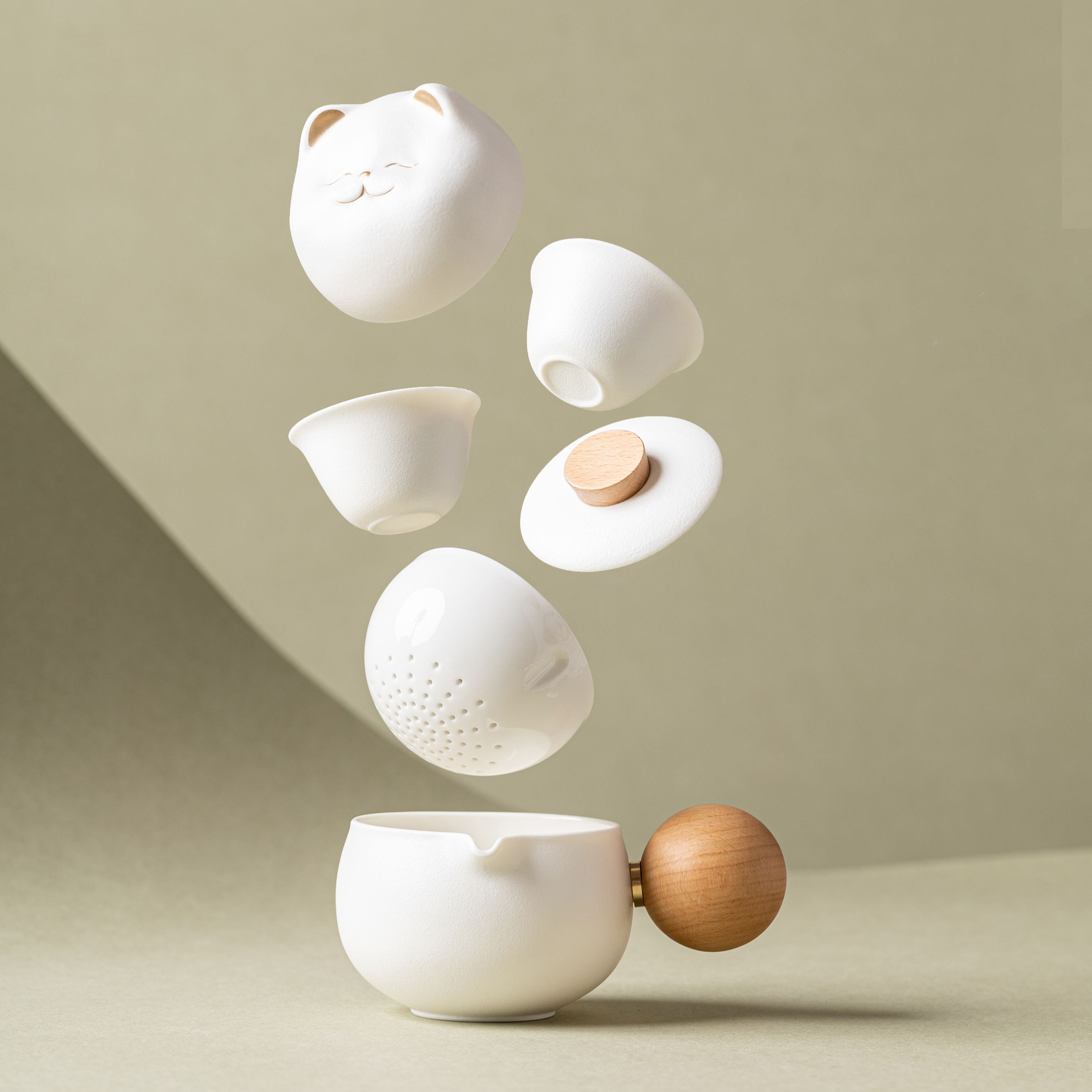 “Cat's Fortune” - Portable Tea Set With Rotating Strainer-TeaTsy Official Website