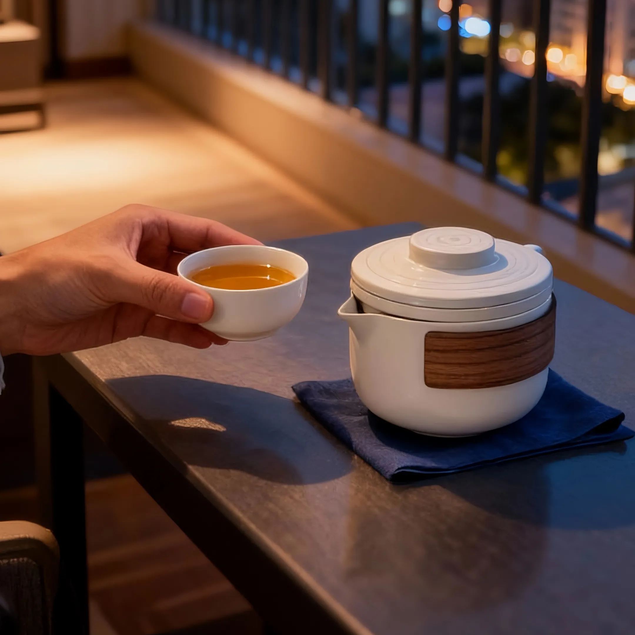 [Gift Season FLASH Deal]“Simple Joy" White Porcelain Portable Tea Set with Protective Case-TeaTsy Official Website