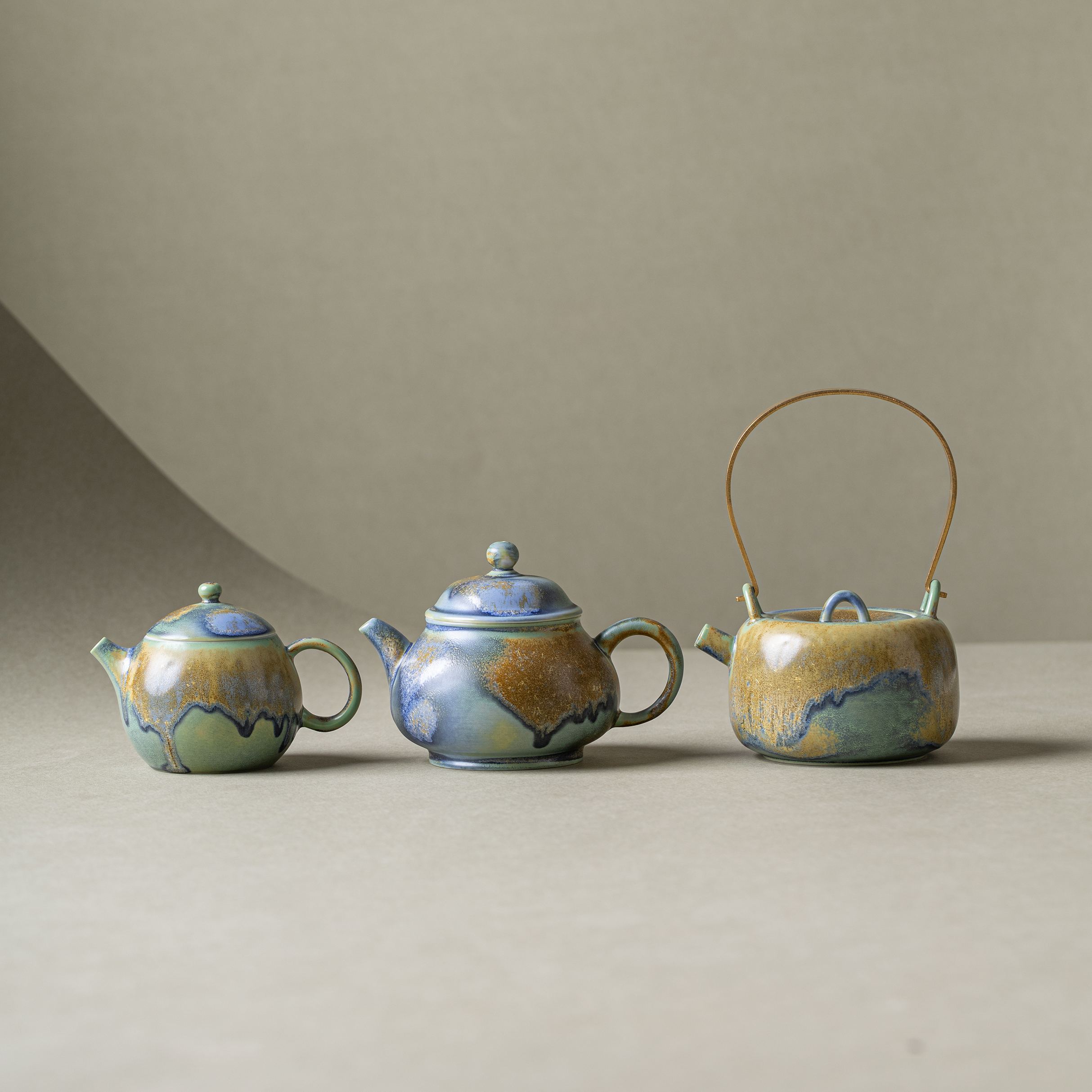 Thousand Miles of Rivers and Mountains/千里江山(Qian Li Jiang Shan) - Crystalline Glaze Glaze Xishi(西施) Teapot-TeaTsy Official Website