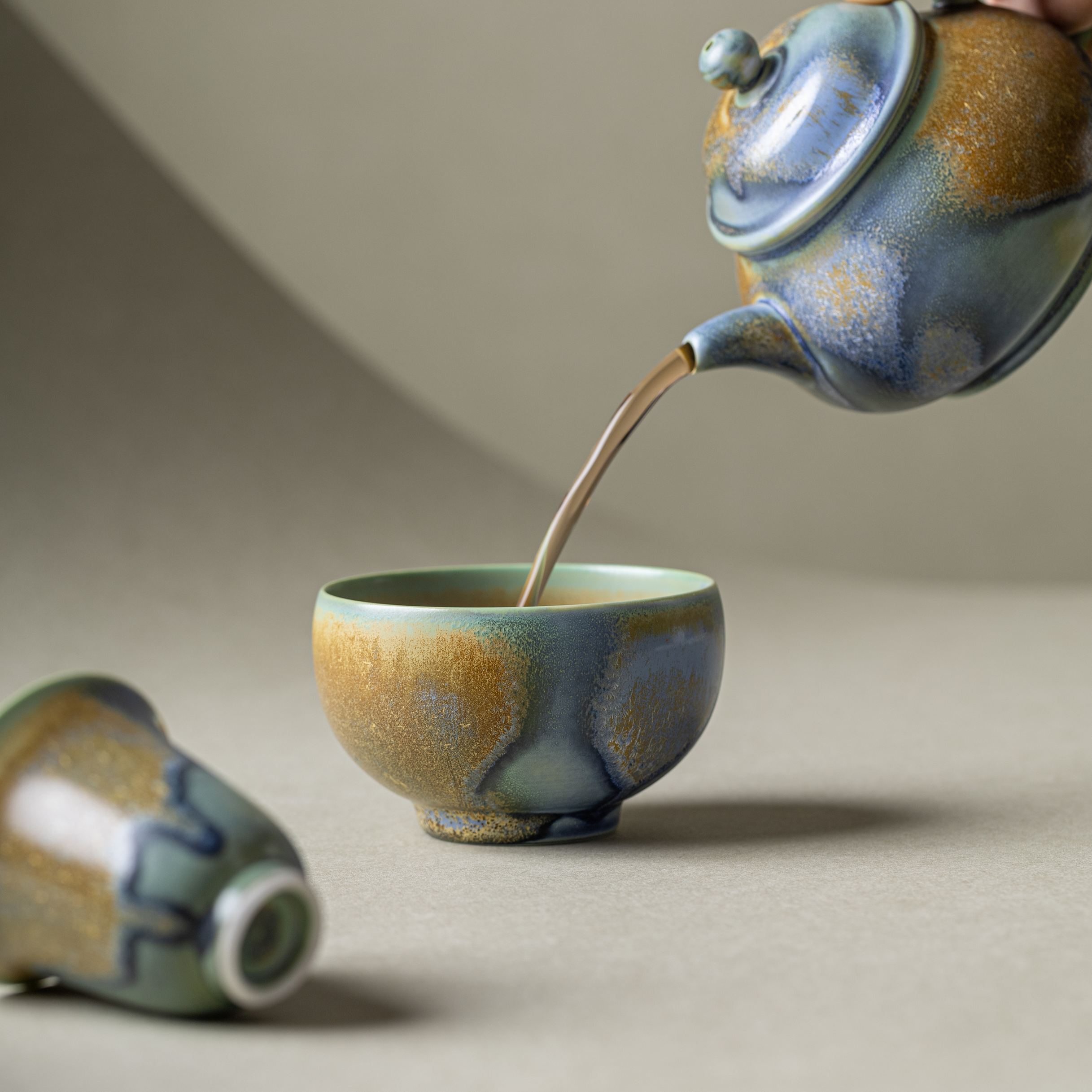 Thousand Miles of Rivers and Mountains/千里江山(Qian Li Jiang Shan) - Crystalline Glaze Glaze Classic Teacup-TeaTsy Official Website