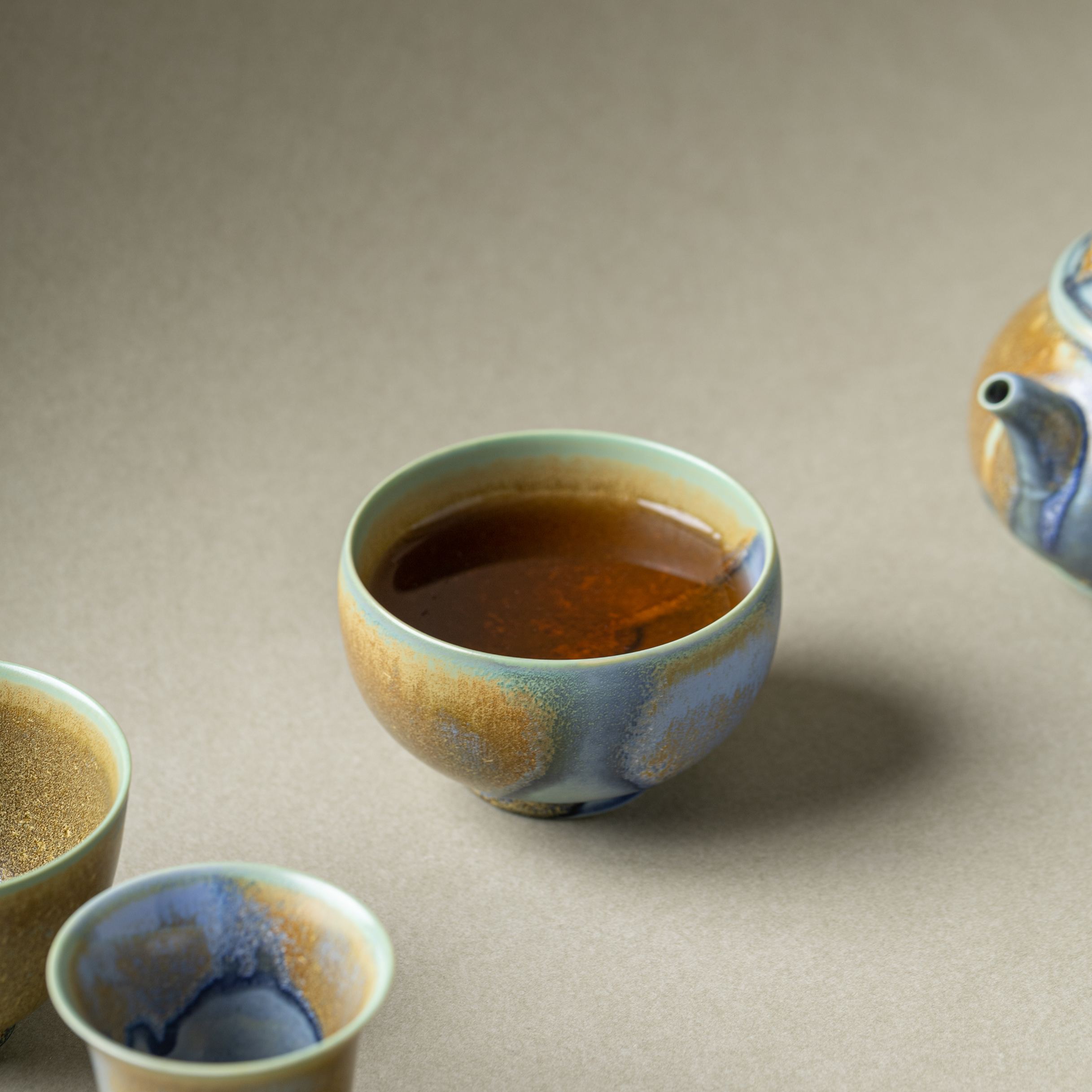 Thousand Miles of Rivers and Mountains/千里江山(Qian Li Jiang Shan) - Crystalline Glaze Glaze Classic Teacup-TeaTsy Official Website