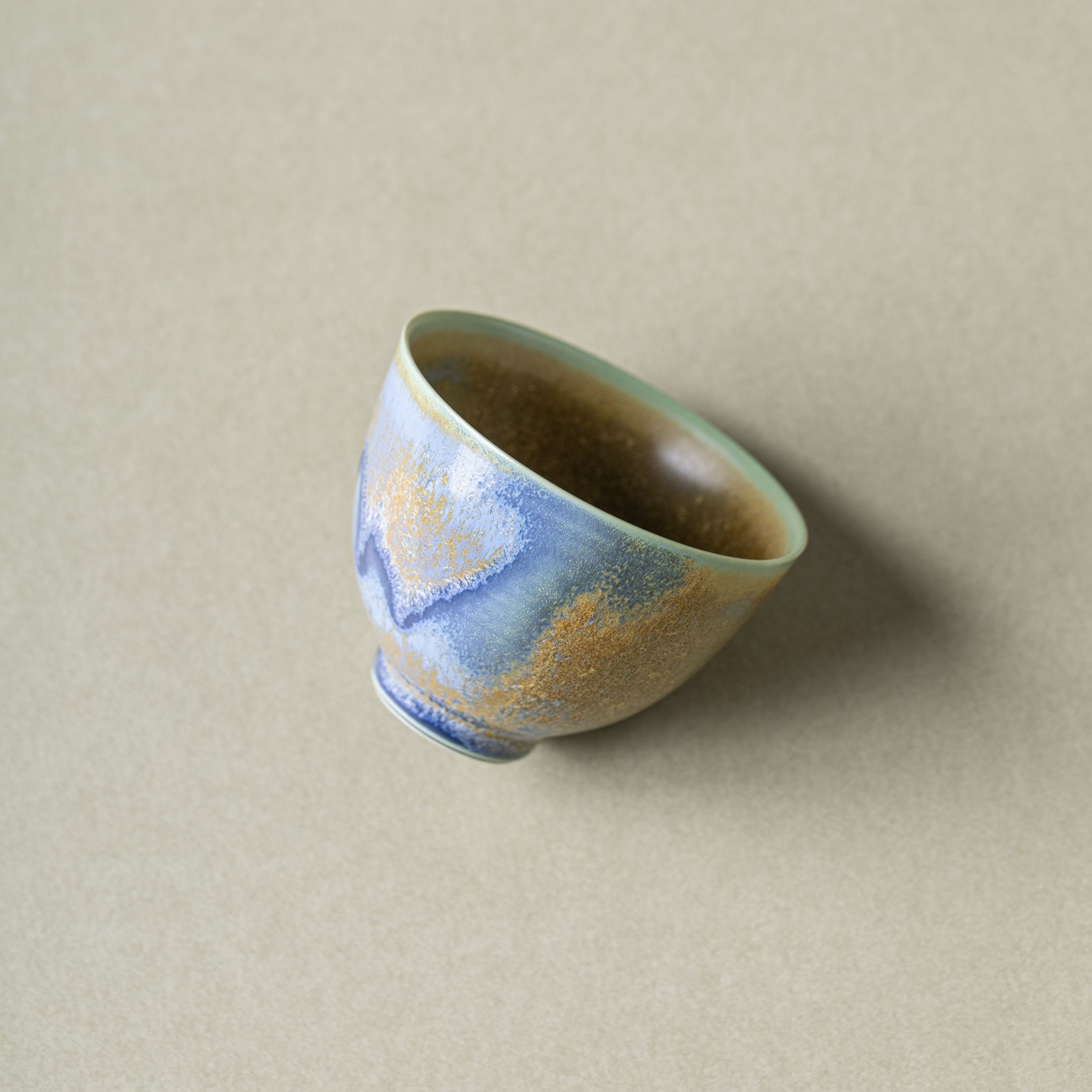 Thousand Miles of Rivers and Mountains/千里江山(Qian Li Jiang Shan) - Crystalline Glaze Glaze Curved-Bellied Teacup-TeaTsy Official Website