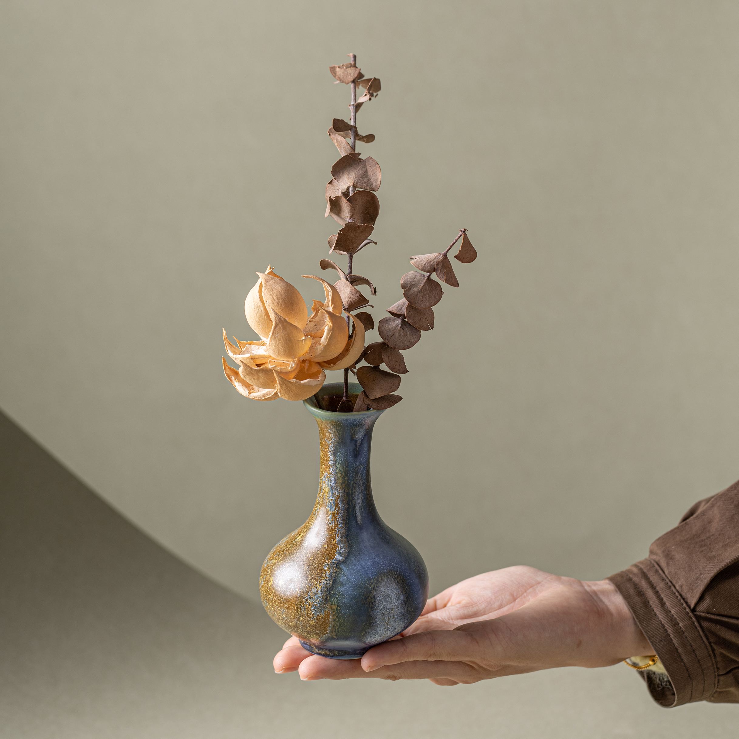 Thousand Miles of Rivers and Mountains/千里江山(Qian Li Jiang Shan) - Crystalline Glaze Vase-TeaTsy Official Website