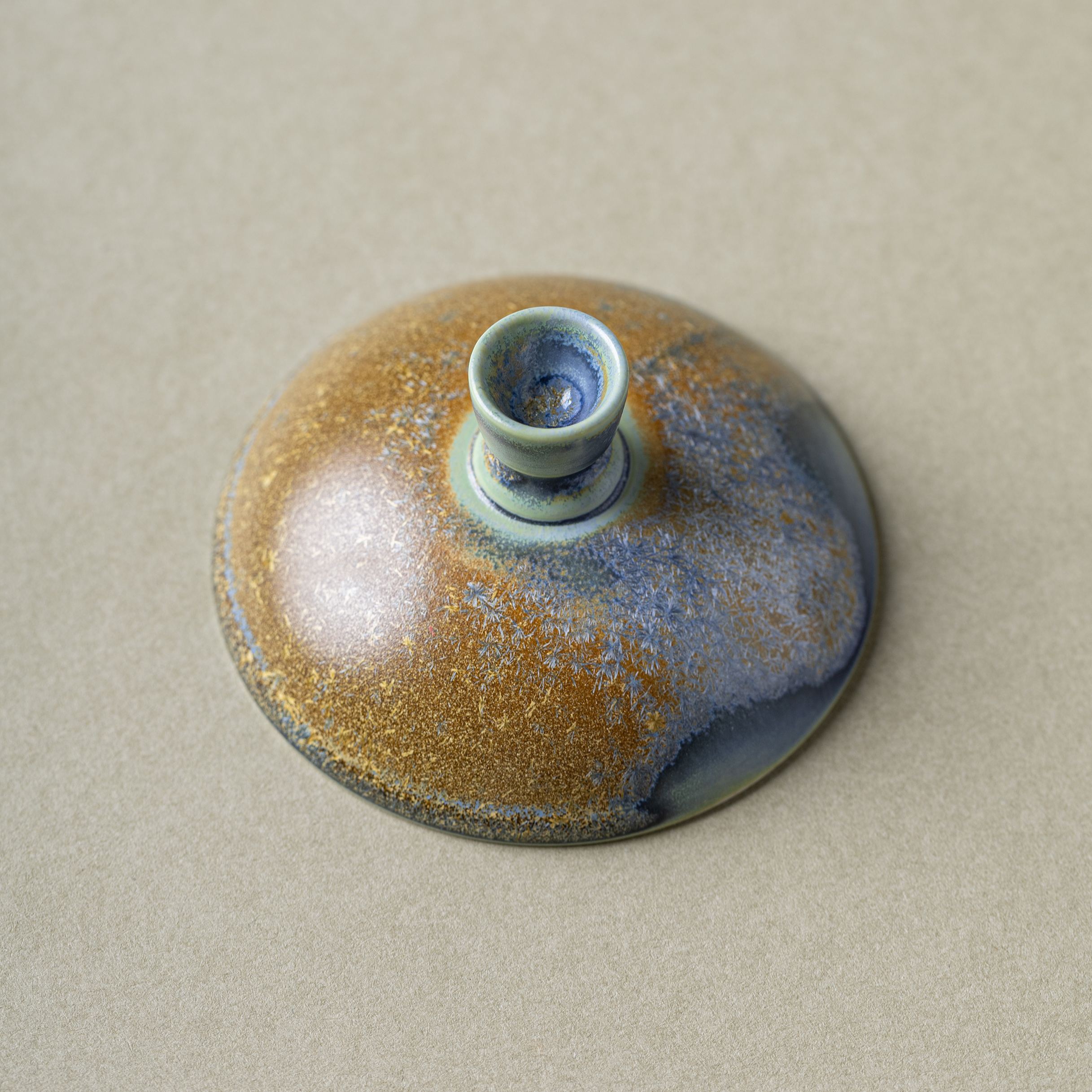 Thousand Miles of Rivers and Mountains/千里江山(Qian Li Jiang Shan) - Crystalline Glaze Gaiwan-TeaTsy Official Website