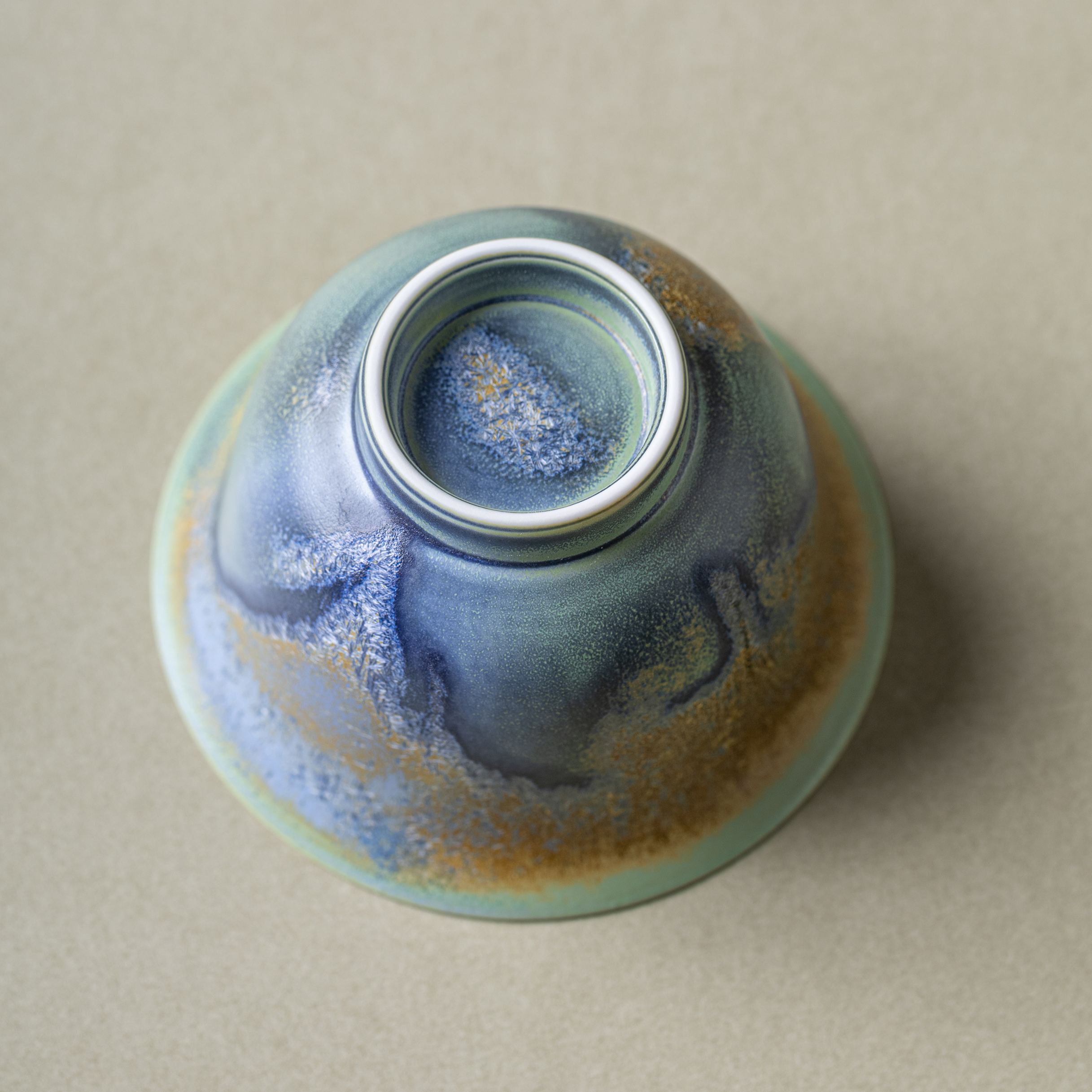 Thousand Miles of Rivers and Mountains/千里江山(Qian Li Jiang Shan) - Crystalline Glaze Gaiwan-TeaTsy Official Website