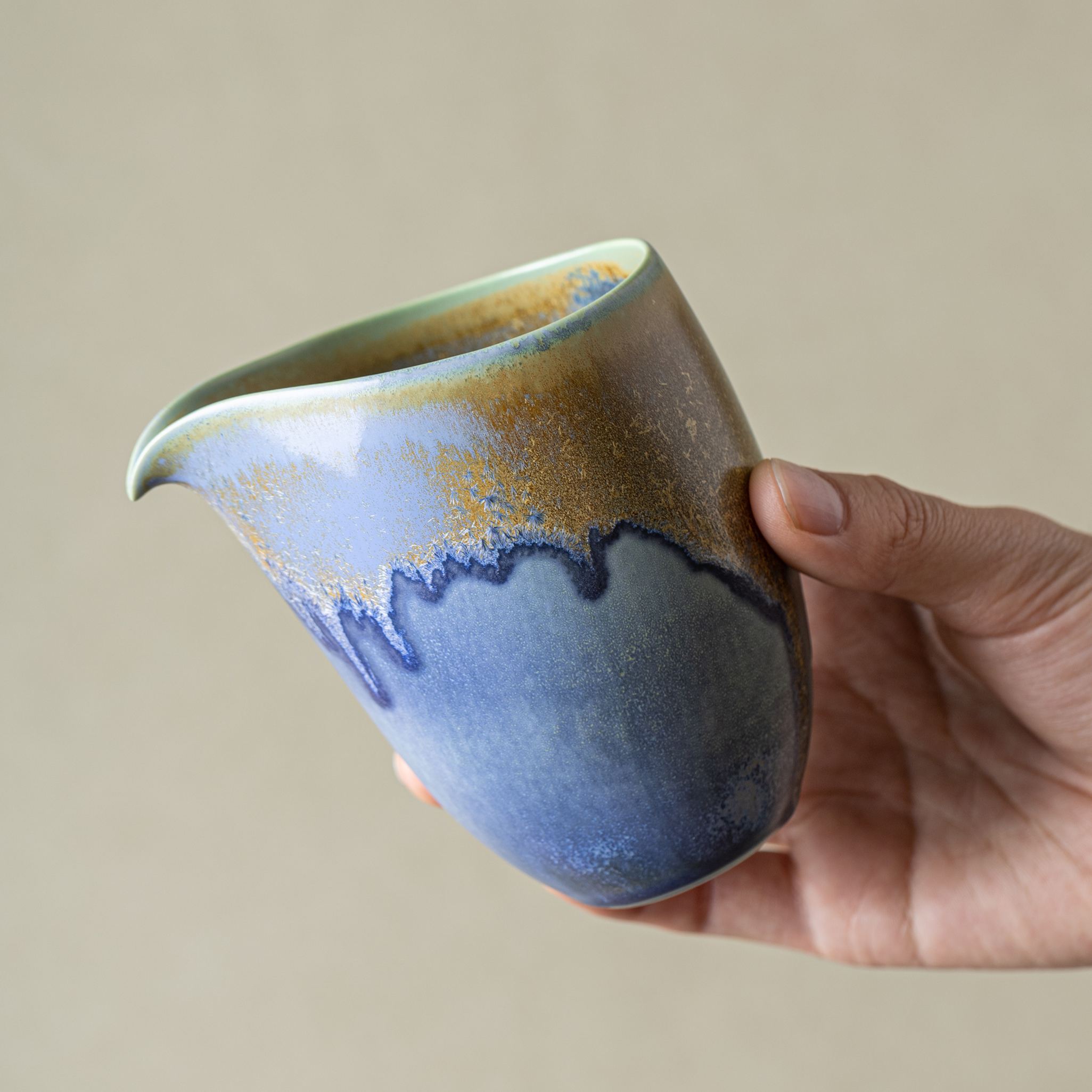 Thousand Miles of Rivers and Mountains/千里江山(Qian Li Jiang Shan) - Crystalline Glaze Gongdao Cup-TeaTsy Official Website