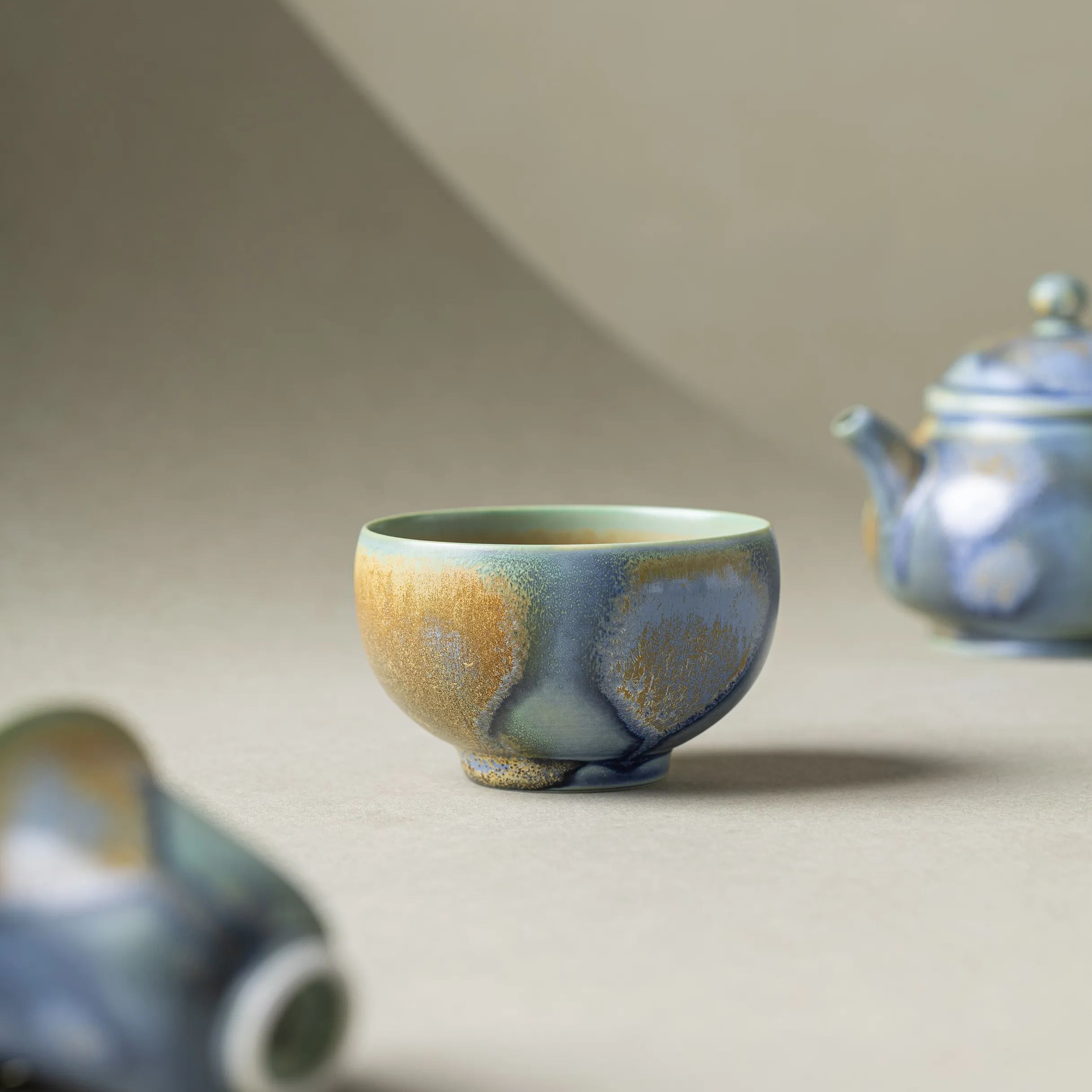 Thousand Miles of Rivers and Mountains/千里江山(Qian Li Jiang Shan) - Crystalline Glaze Glaze Classic Teacup-TeaTsy Official Website