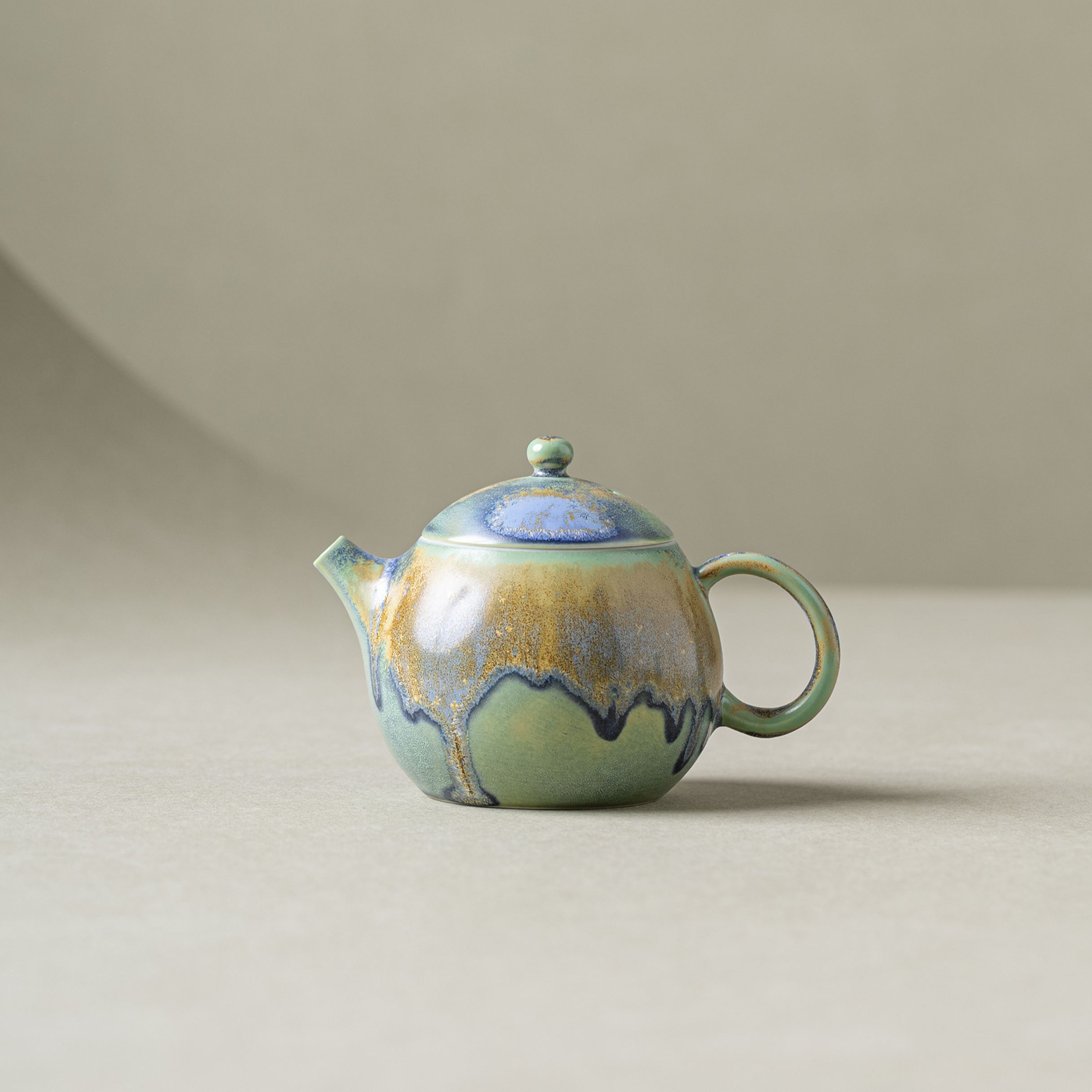 Thousand Miles of Rivers and Mountains/千里江山(Qian Li Jiang Shan) - Crystalline Glaze Glaze Xishi(西施) Teapot-TeaTsy Official Website