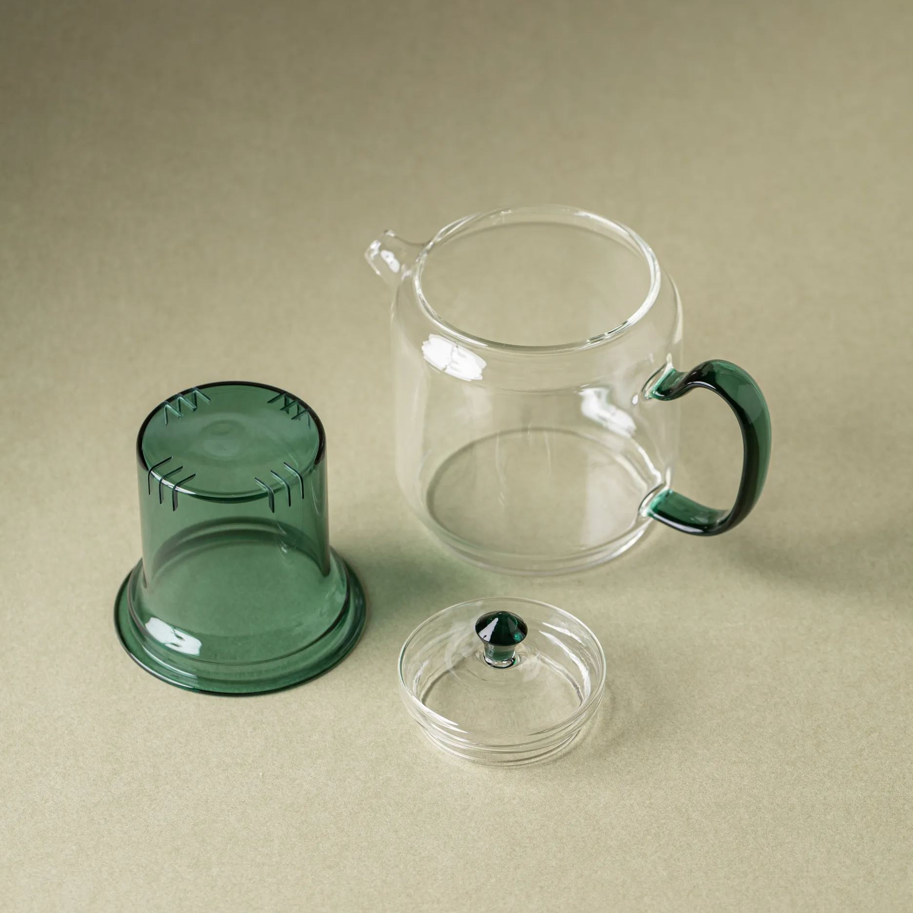 "Mossglow" - High-grade Borosilicate Heat-Resistant Glass Teapot with Infuser