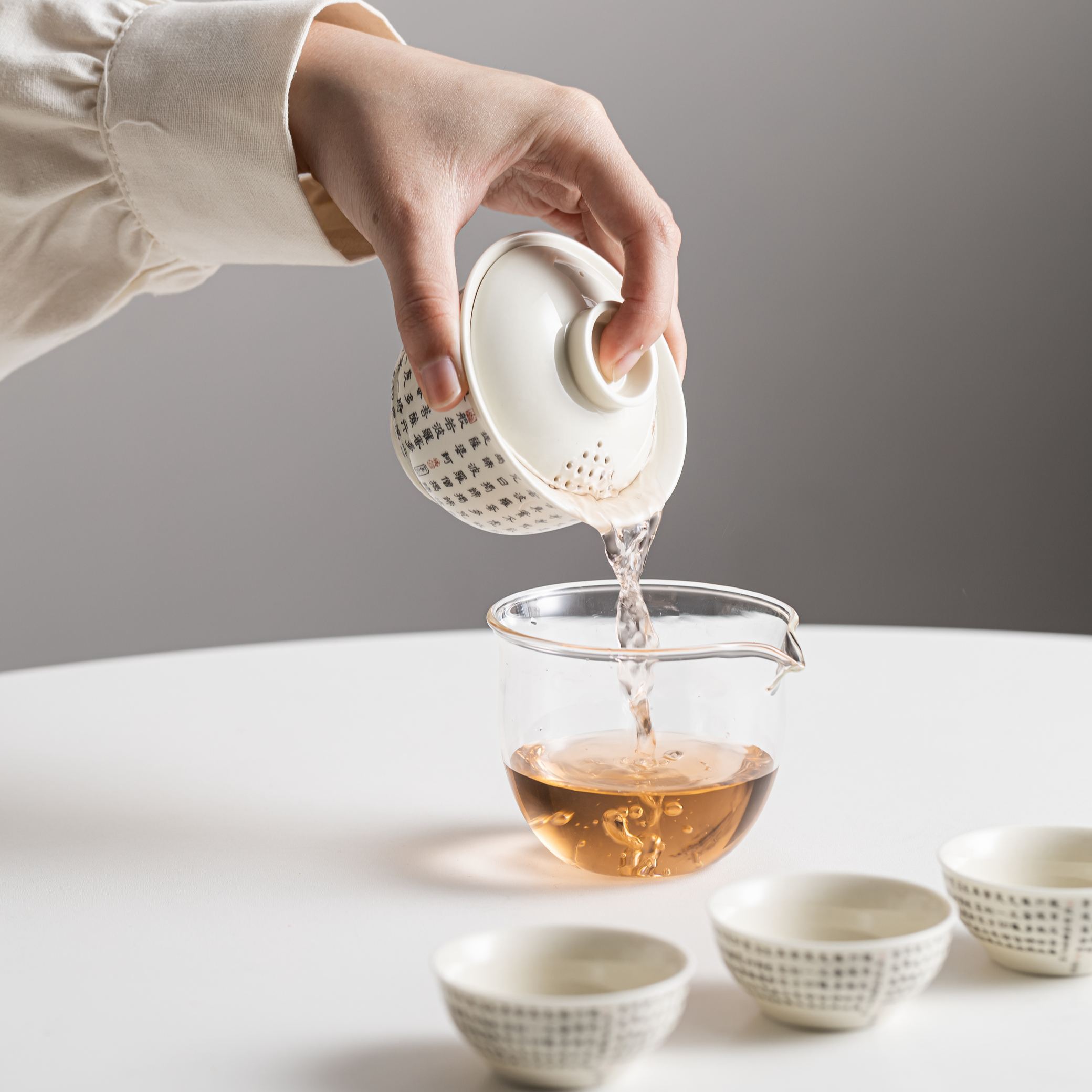「Upgraded Version」Heart Sutra /心經 (Lid Drain Holes) Travel Tea Set