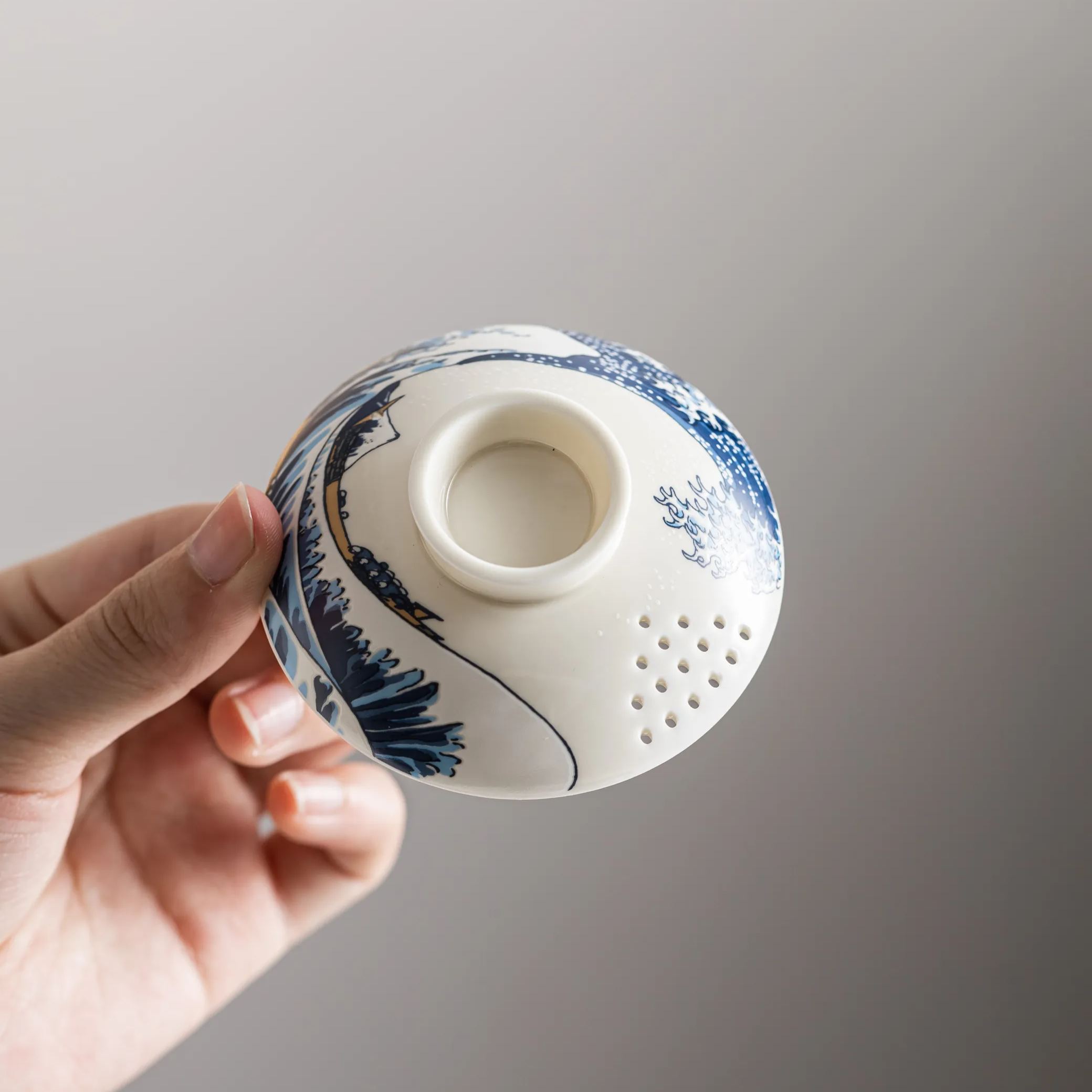 「Upgraded Version」The Great Wave off Kanagawa /神奈川衝浪裡 (Lid Drain Holes) Travel Tea Set