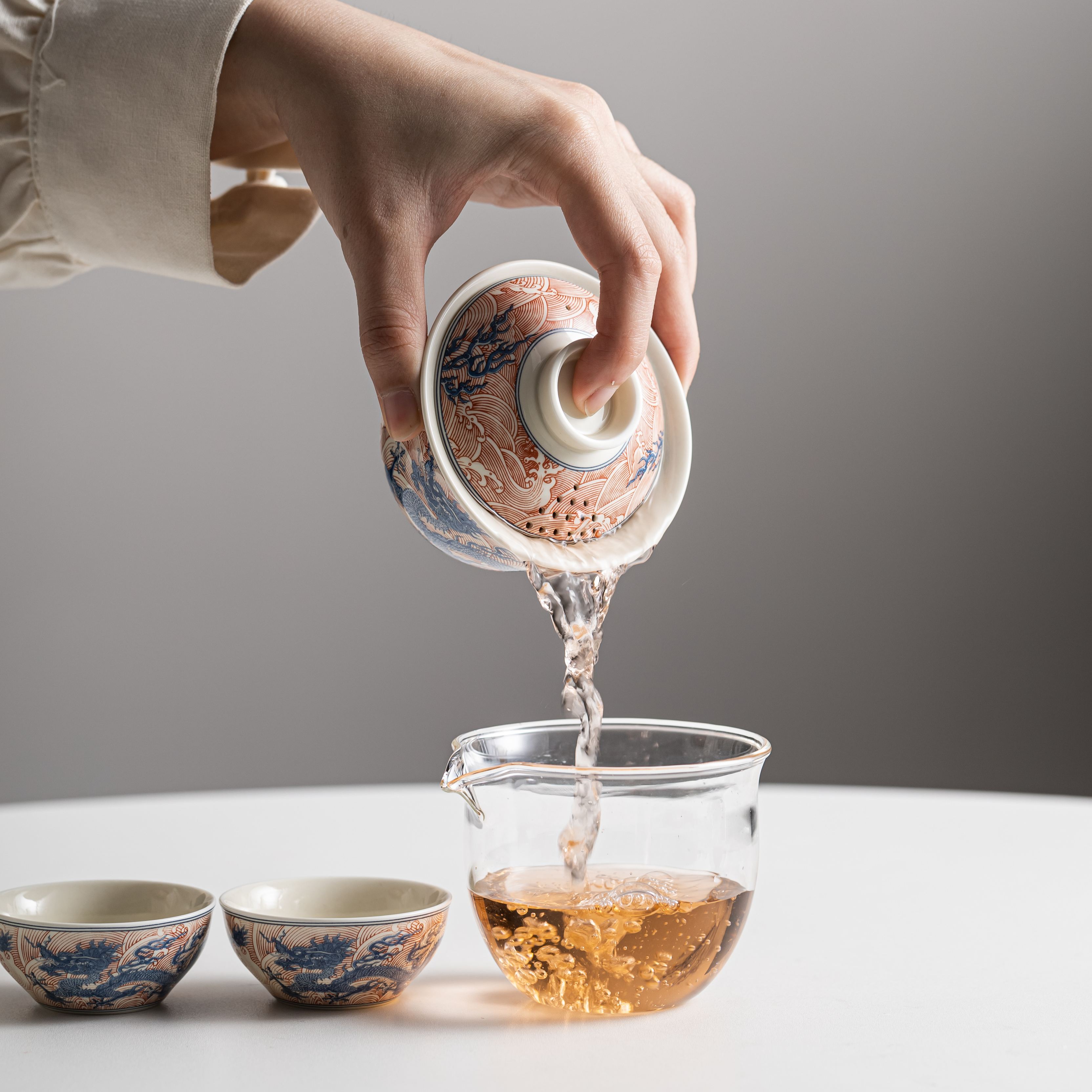 「Upgraded Version」Dragon Emerging from the Sea in Clouds /雲龍出海 (Lid Drain Holes) Travel Set