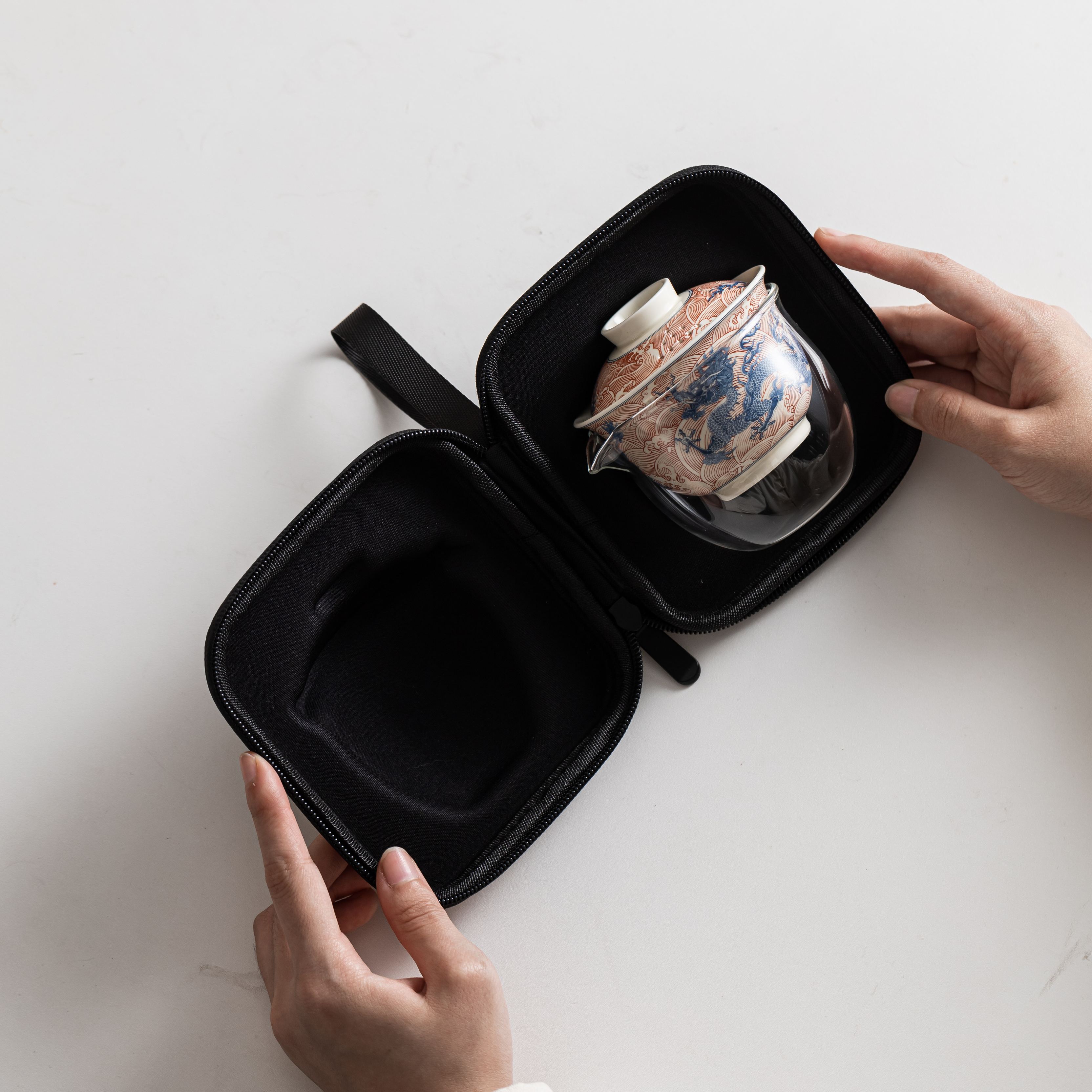 「Upgraded Version」Dragon Emerging from the Sea in Clouds /雲龍出海 (Lid Drain Holes) Travel Set