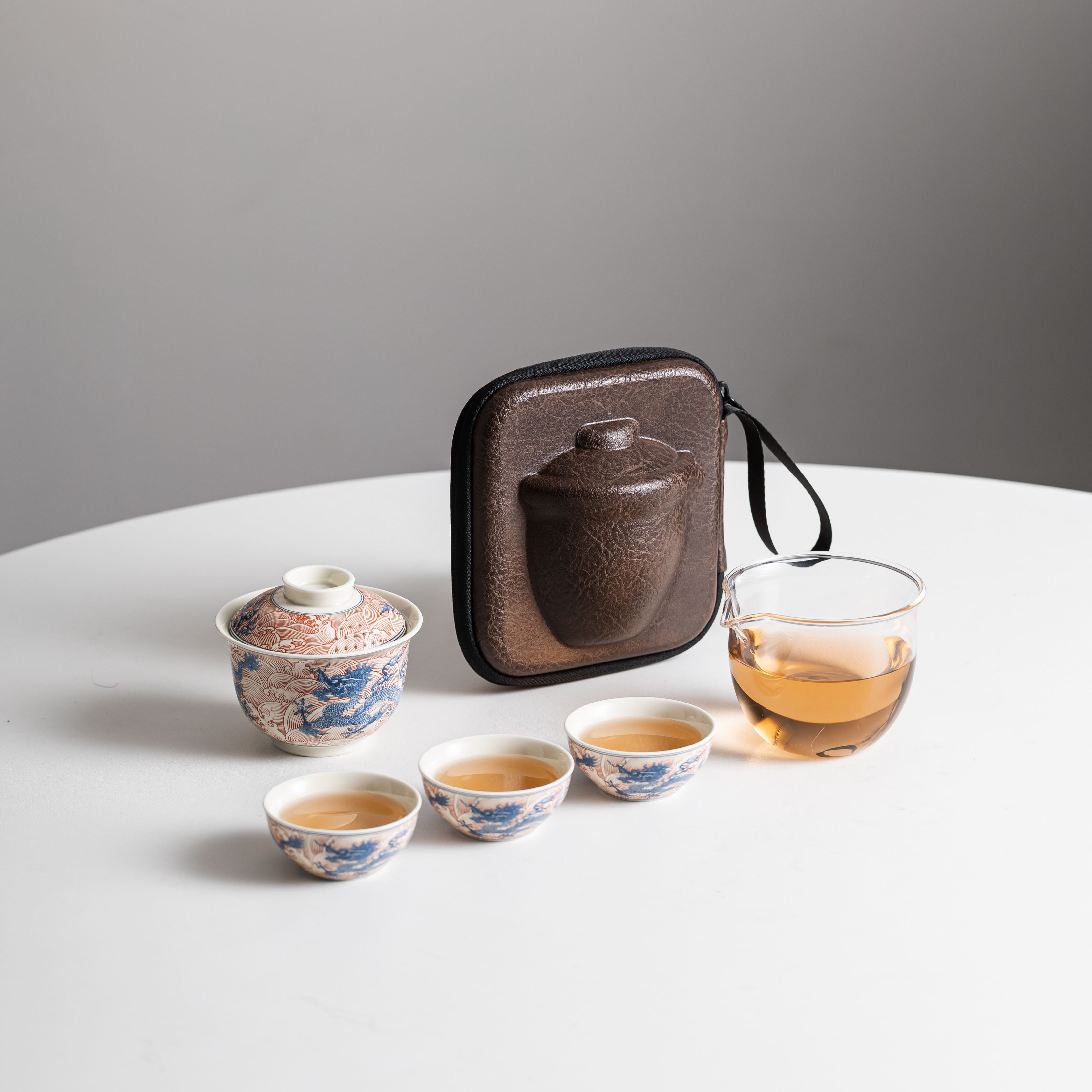 「Upgraded Version」Dragon Emerging from the Sea in Clouds /雲龍出海 (Lid Drain Holes) Travel Set