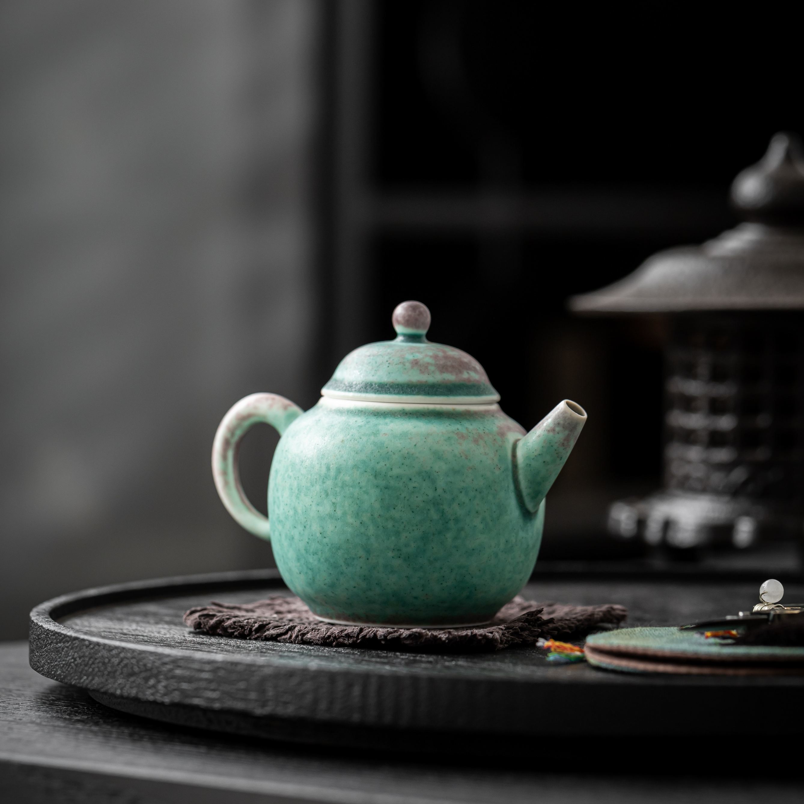 "Blush Spring" - Artisanal Pink-Green Kiln Transformation Gongfu Teapot