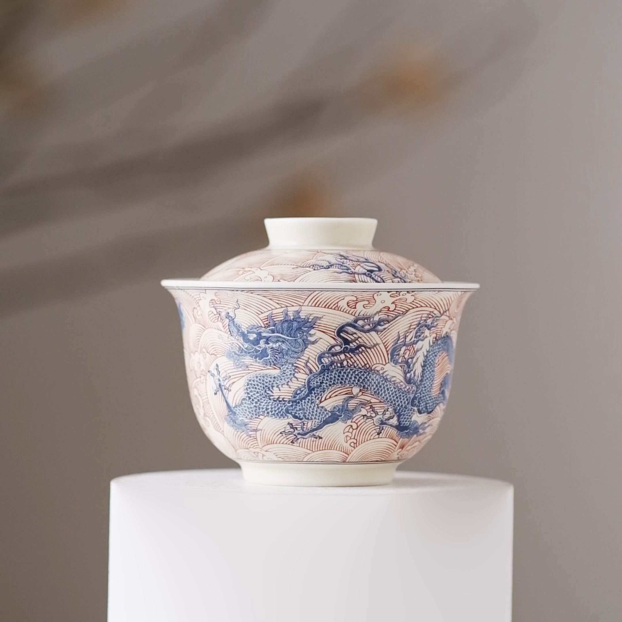 Dragon Emerging from the Sea in Clouds /雲龍出海 Gaiwan