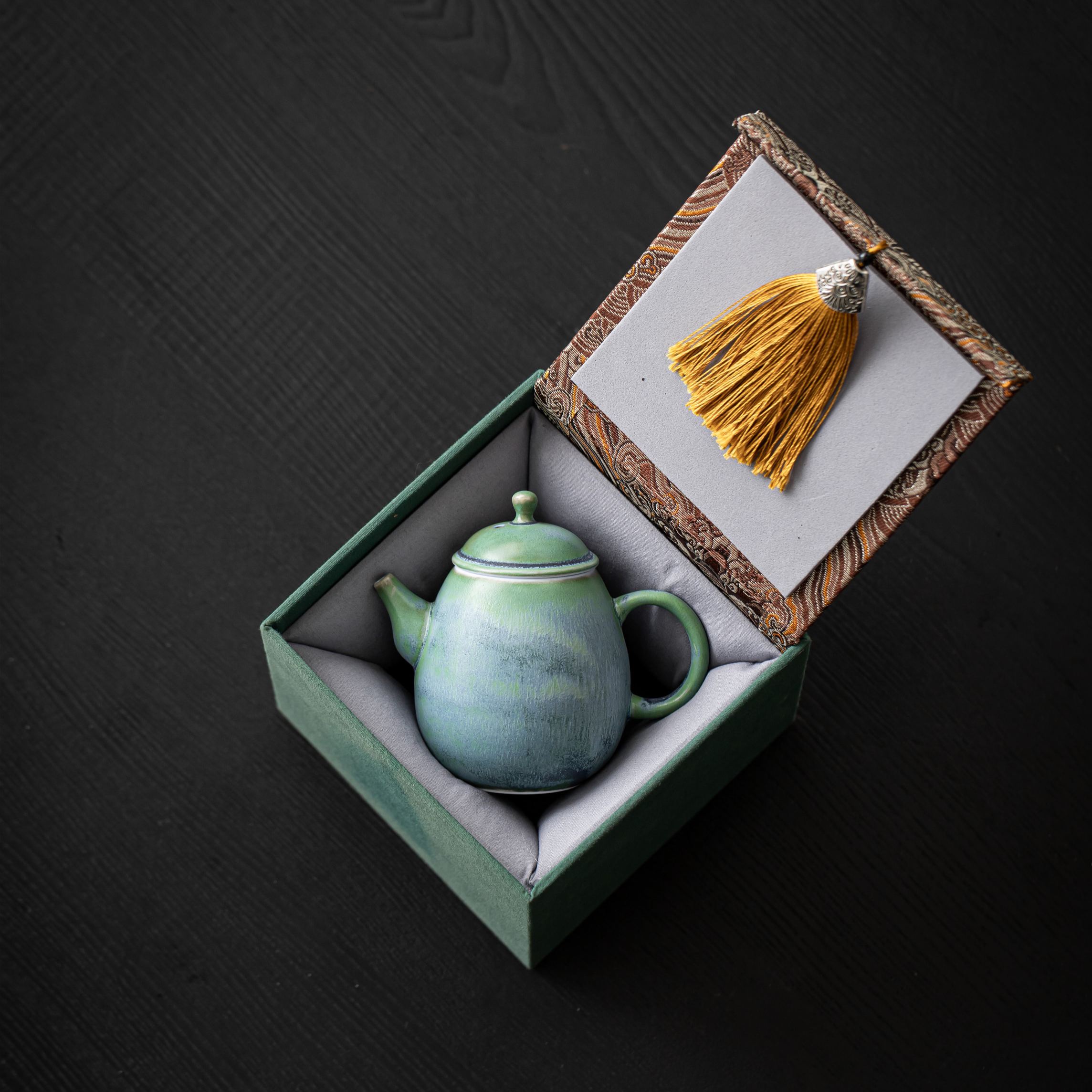"Spring Peak" - Artisanal Blue-Green Gradient Kiln Transformation Gongfu Teapot