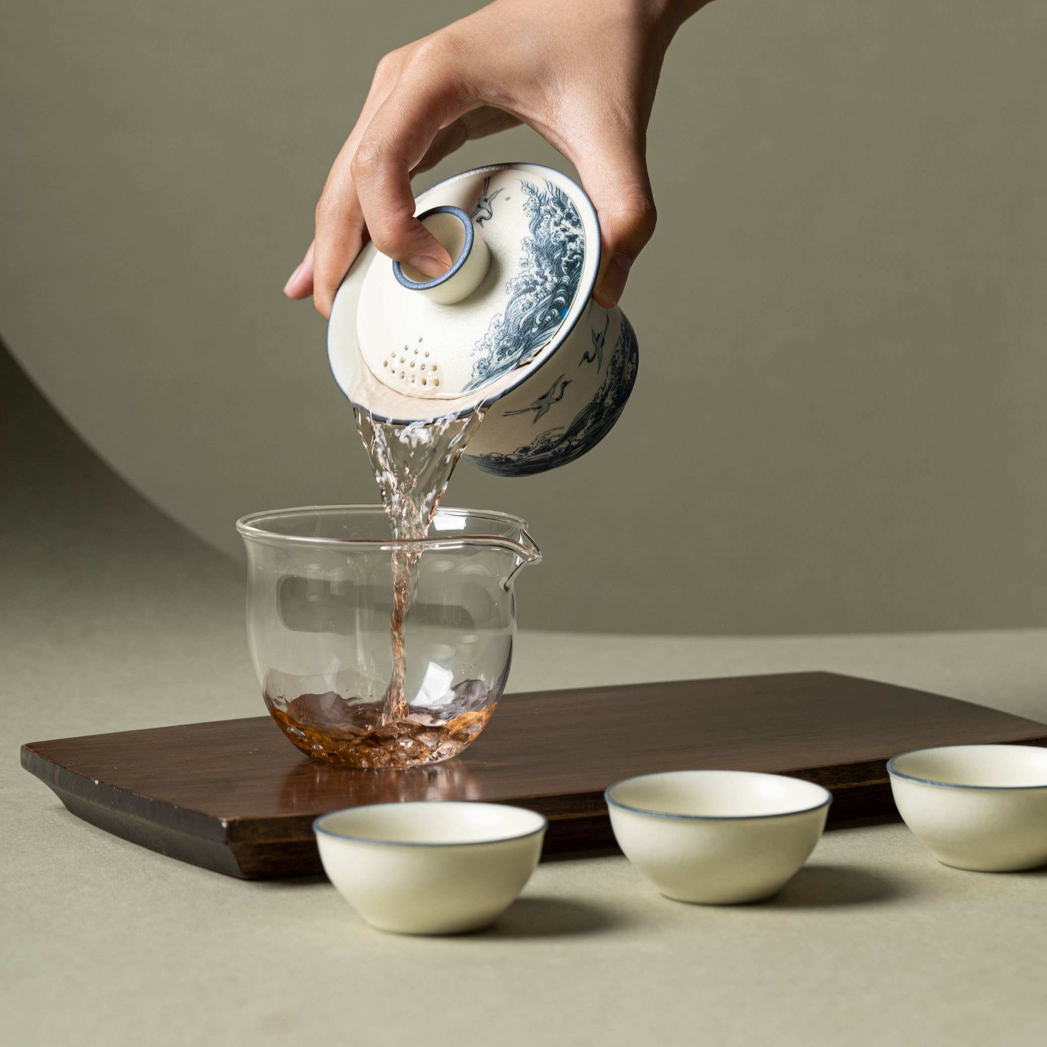 “The Indigo Crane” —— Lid Filter Kung Fu Travel Tea Set