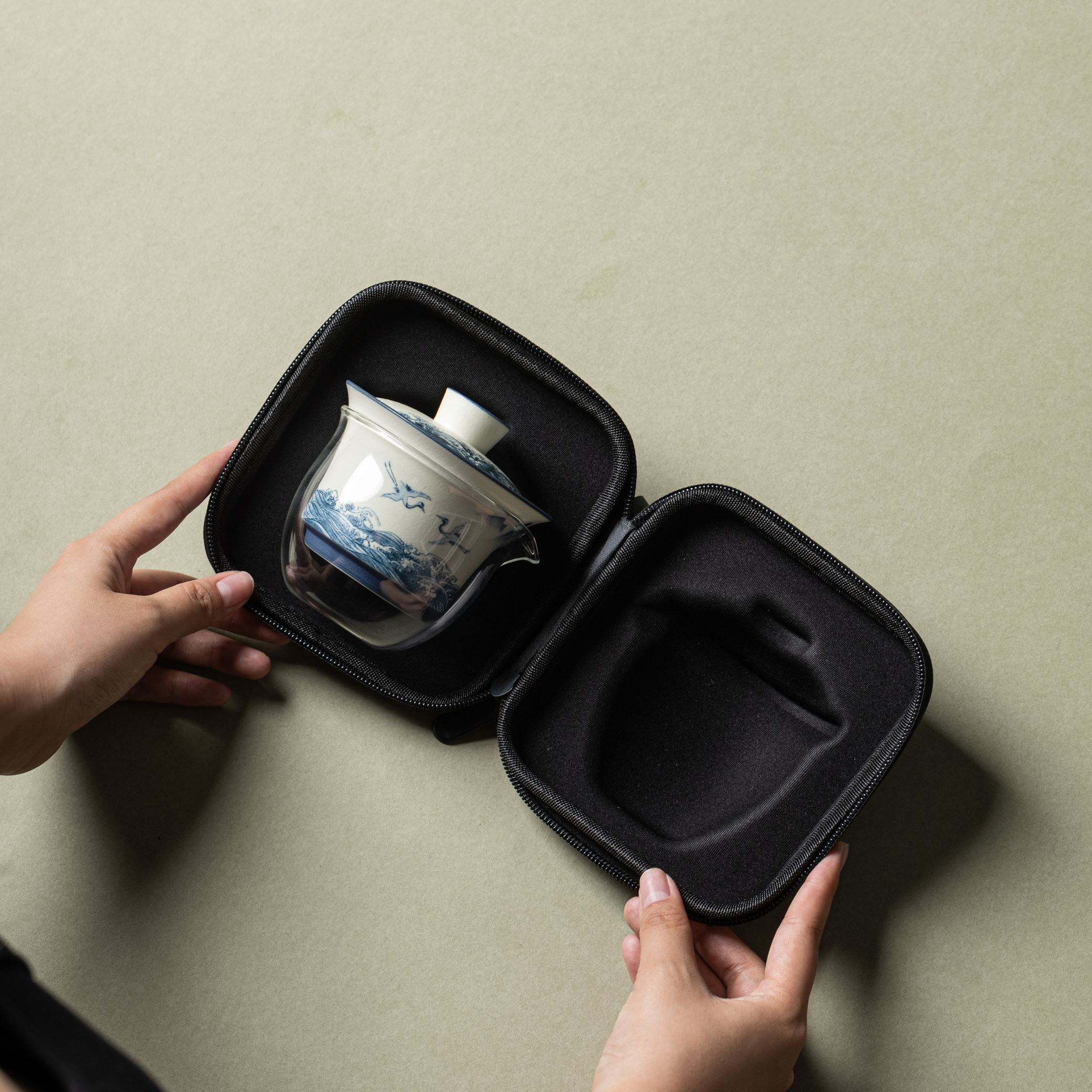 “The Indigo Crane” —— Lid Filter Kung Fu Travel Tea Set