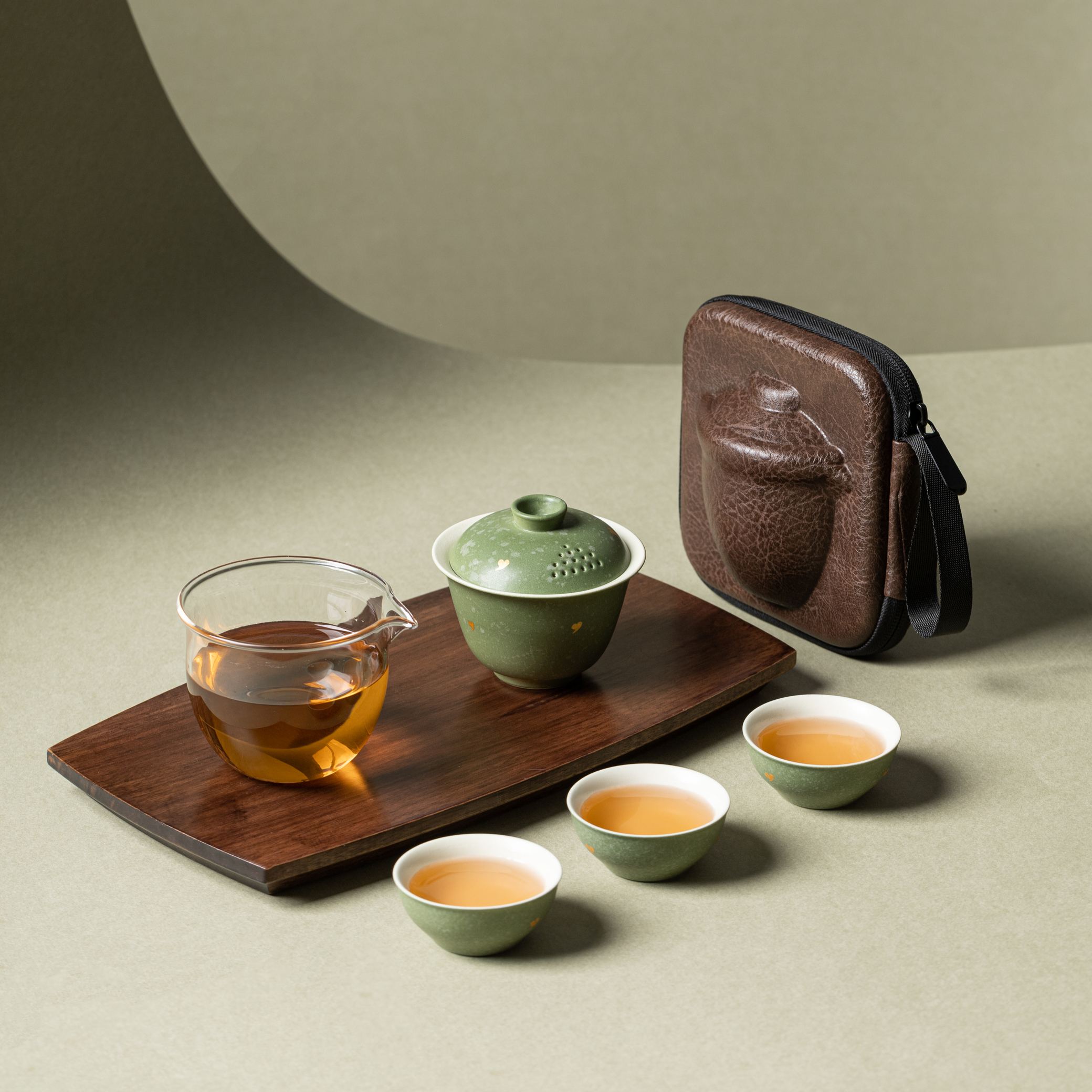 [Copy]"Zen Ink Cat" —— Lid Filter Kung Fu Travel Tea Set