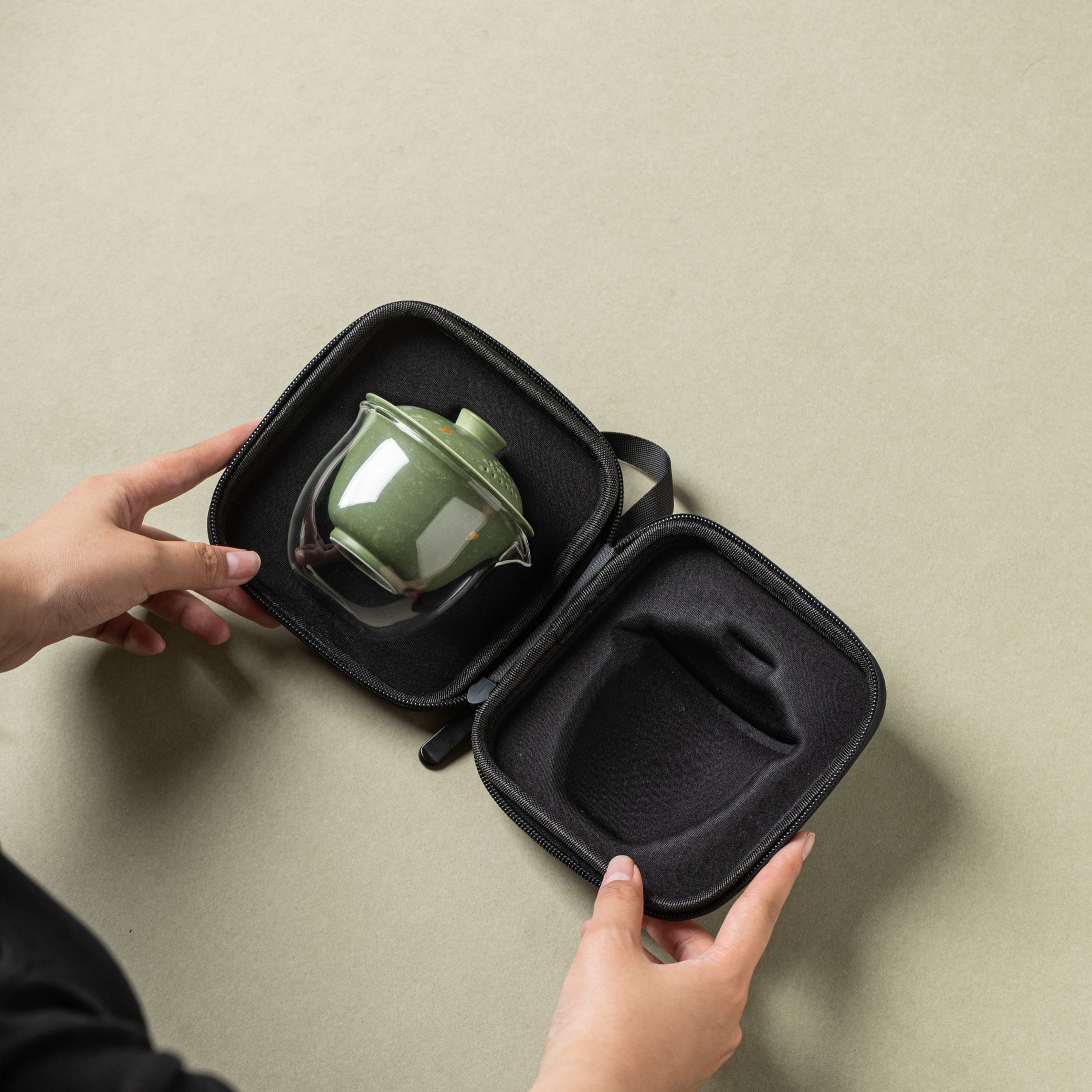 [Copy]"Zen Ink Cat" —— Lid Filter Kung Fu Travel Tea Set