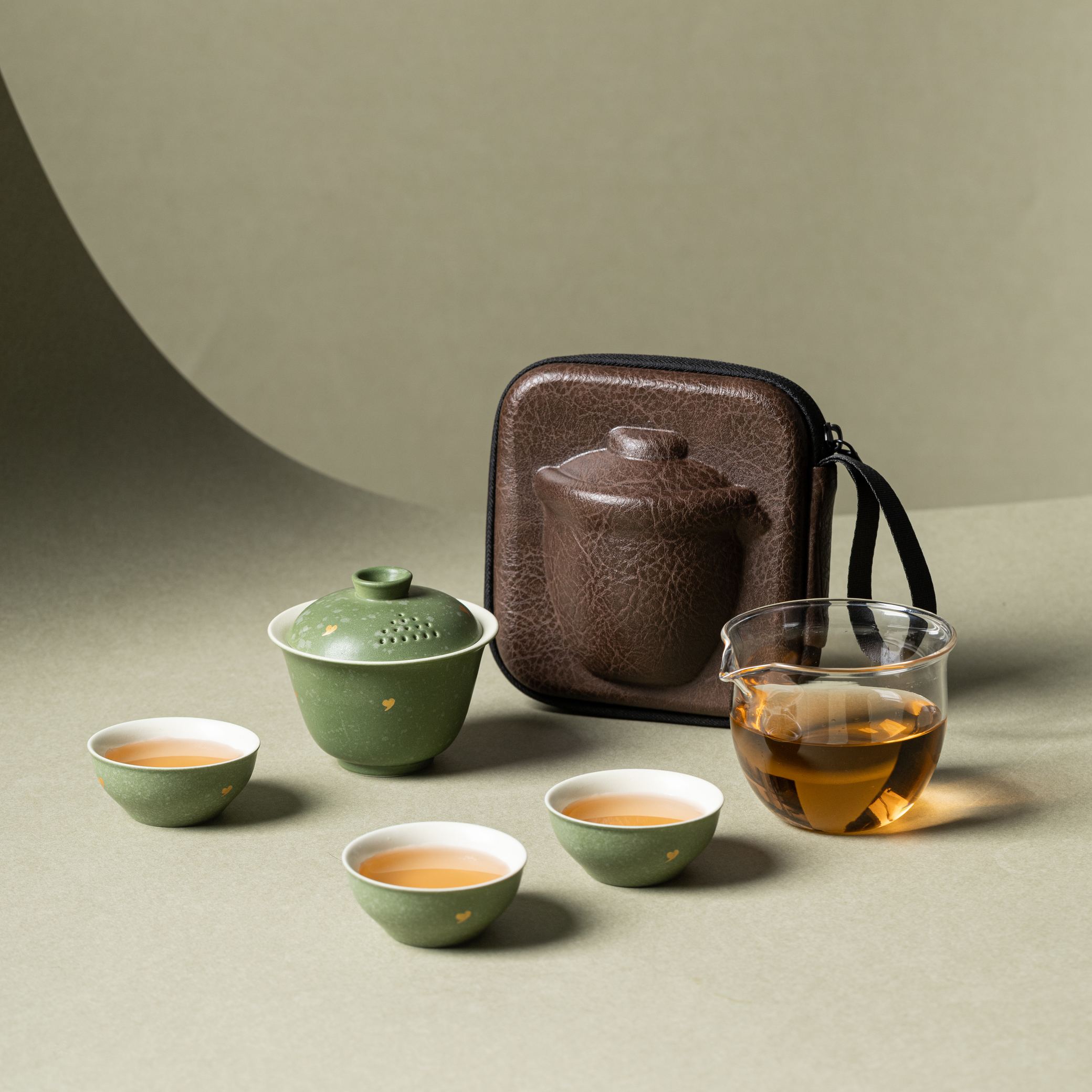 [Copy]"Zen Ink Cat" —— Lid Filter Kung Fu Travel Tea Set