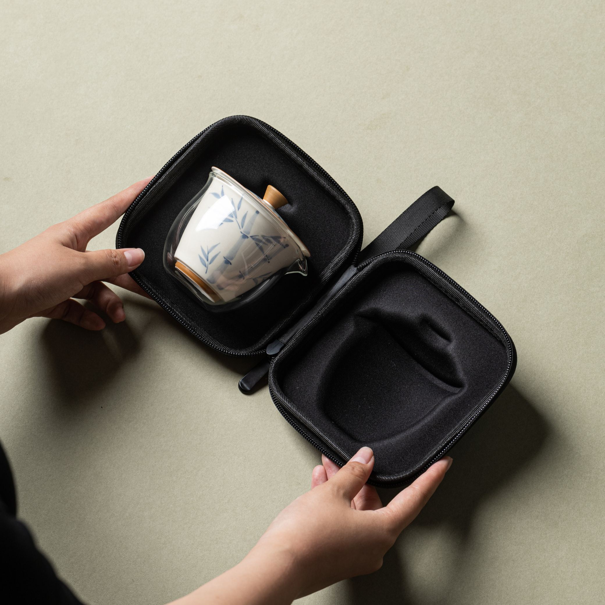 [Copy][Copy]"Zen Ink Cat" —— Lid Filter Kung Fu Travel Tea Set