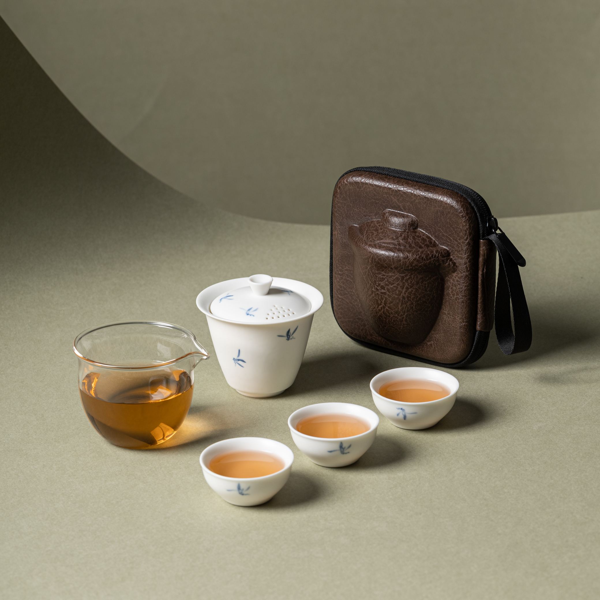 [Copy][Copy][Copy]"Zen Ink Cat" —— Lid Filter Kung Fu Travel Tea Set