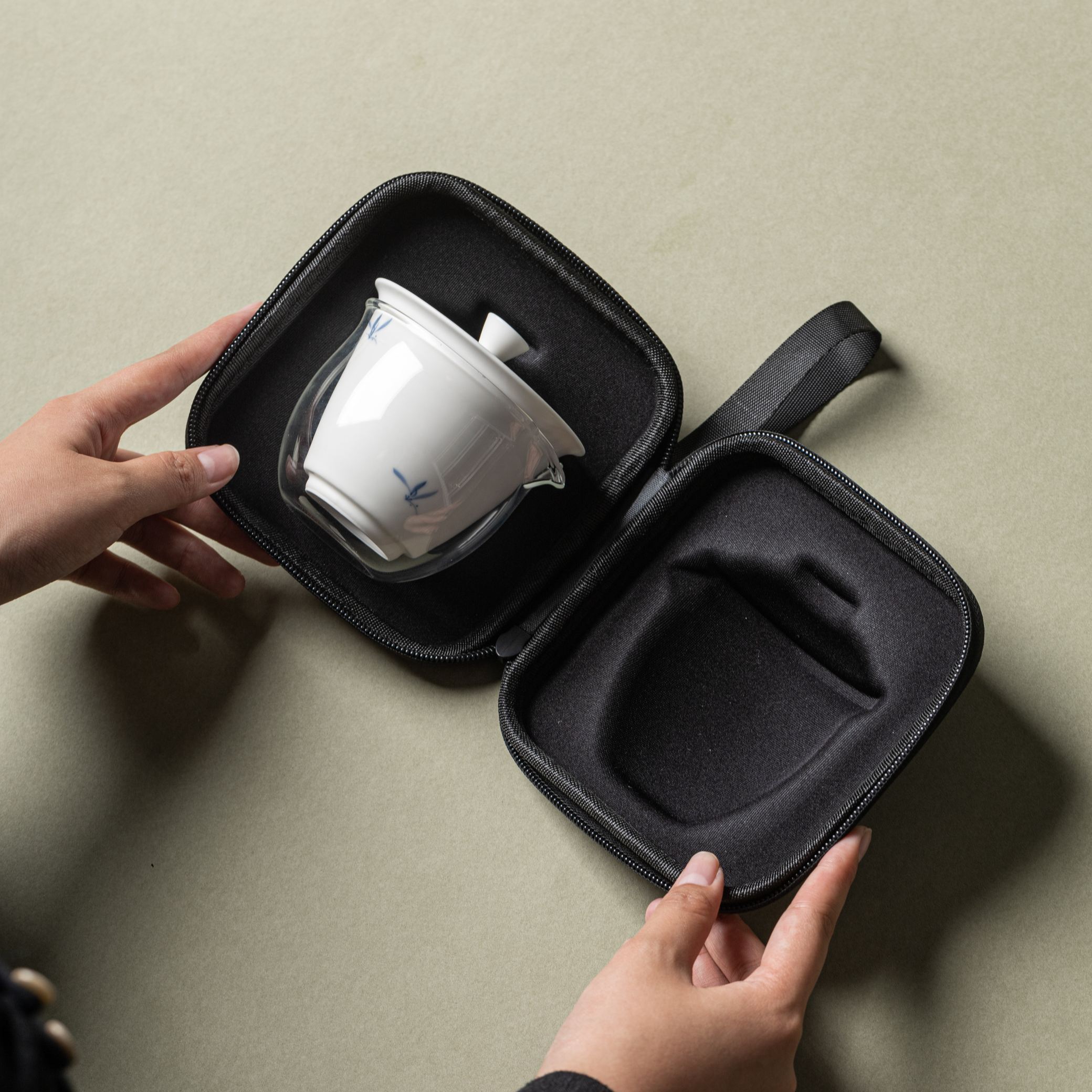 [Copy][Copy][Copy]"Zen Ink Cat" —— Lid Filter Kung Fu Travel Tea Set
