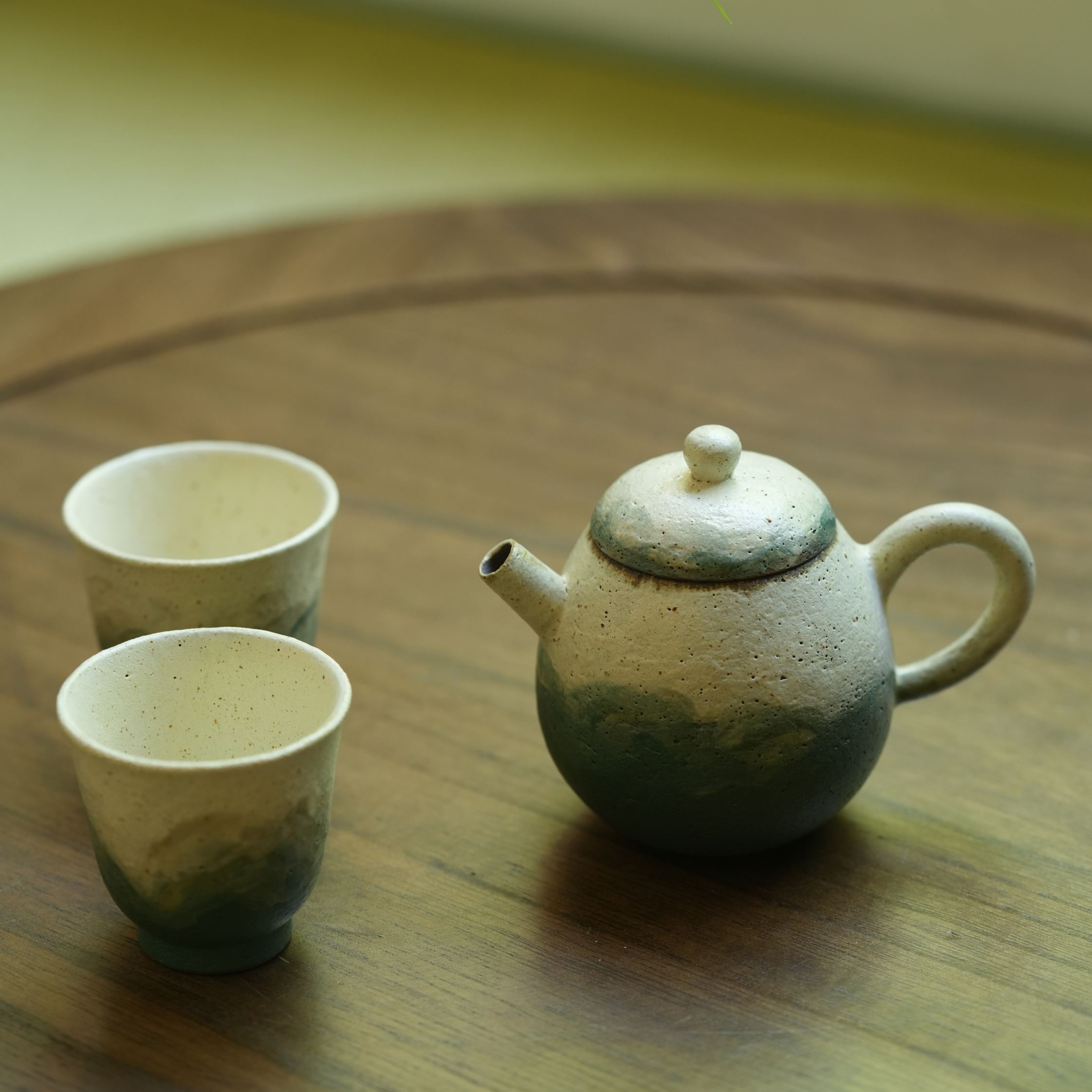 "Lake Veil" - Hand-Thrown Jingdezhen Stoneware Dragon Egg Teapot