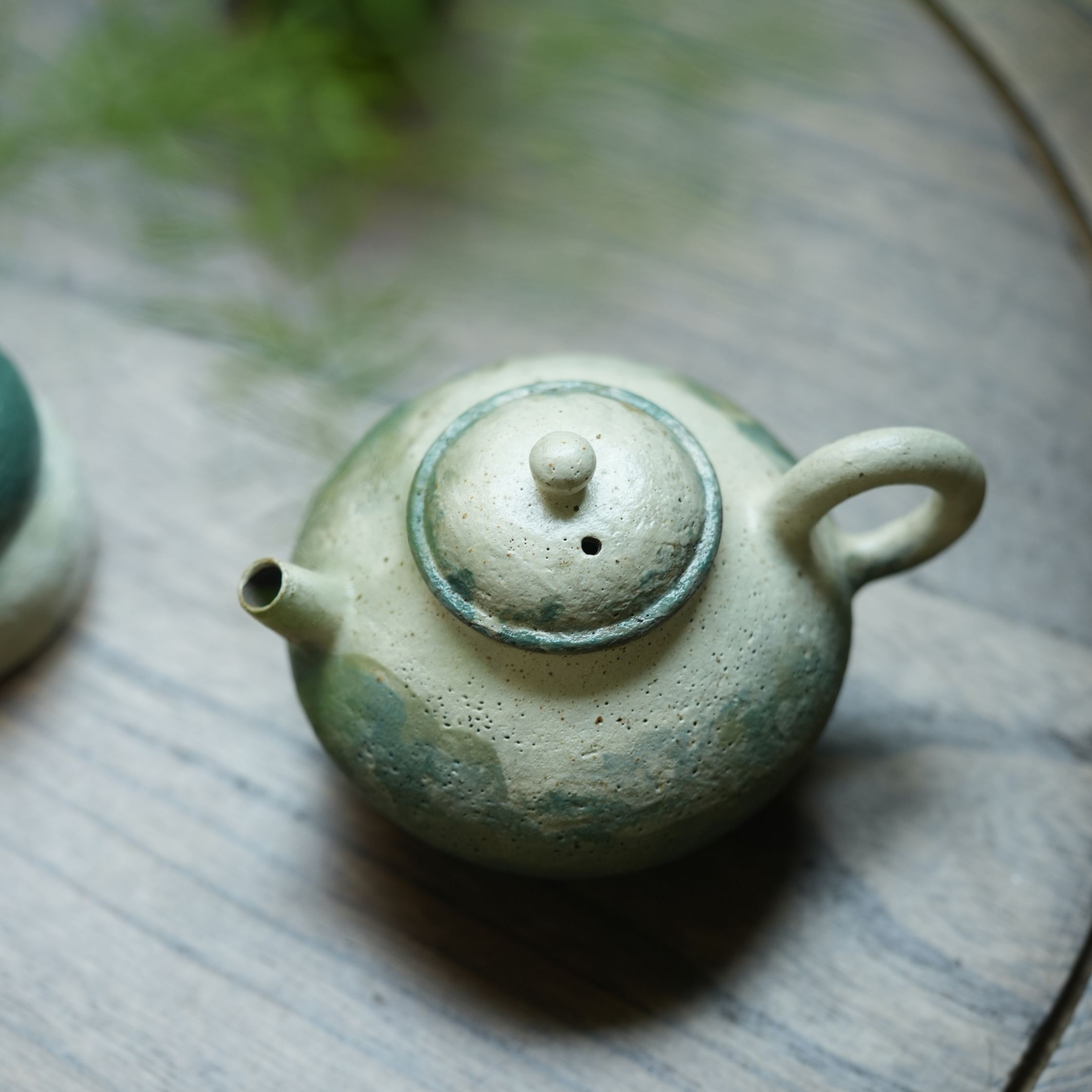 "Lake Veil" - Hand-Thrown Jingdezhen Stoneware Horizontal Teapot